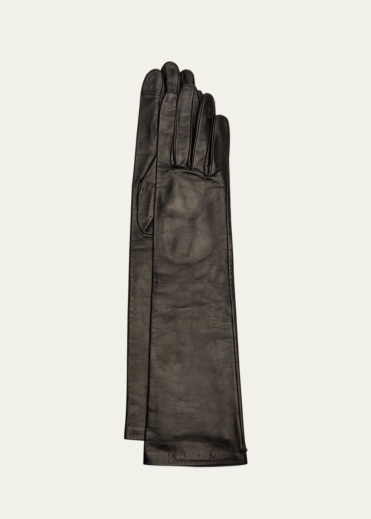 AGNELLE LONG LEATHER GLOVES