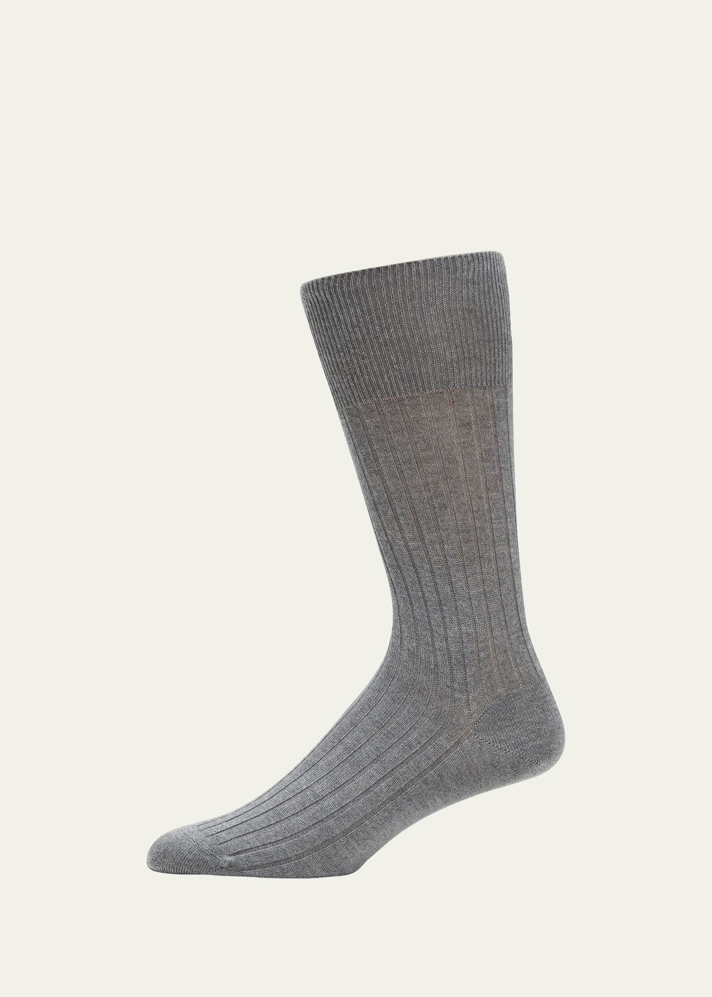 Marcoliani Men's Mousse Of Modal Classic Rib Socks