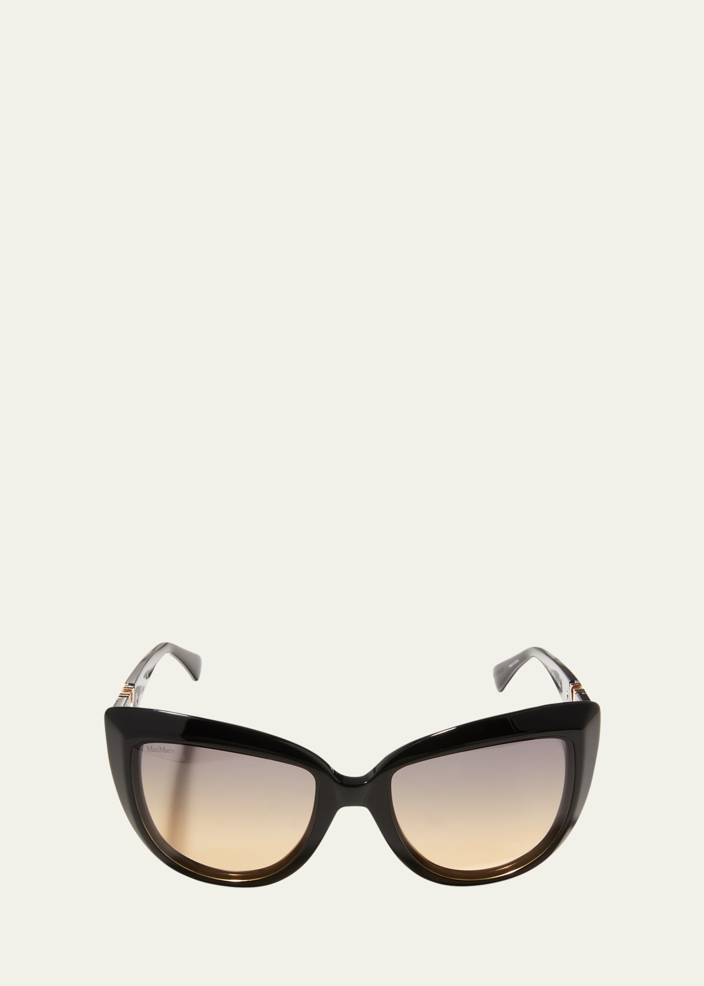 Max Mara Emme Plastic Cat-eye Sunglasses In Black / Grey