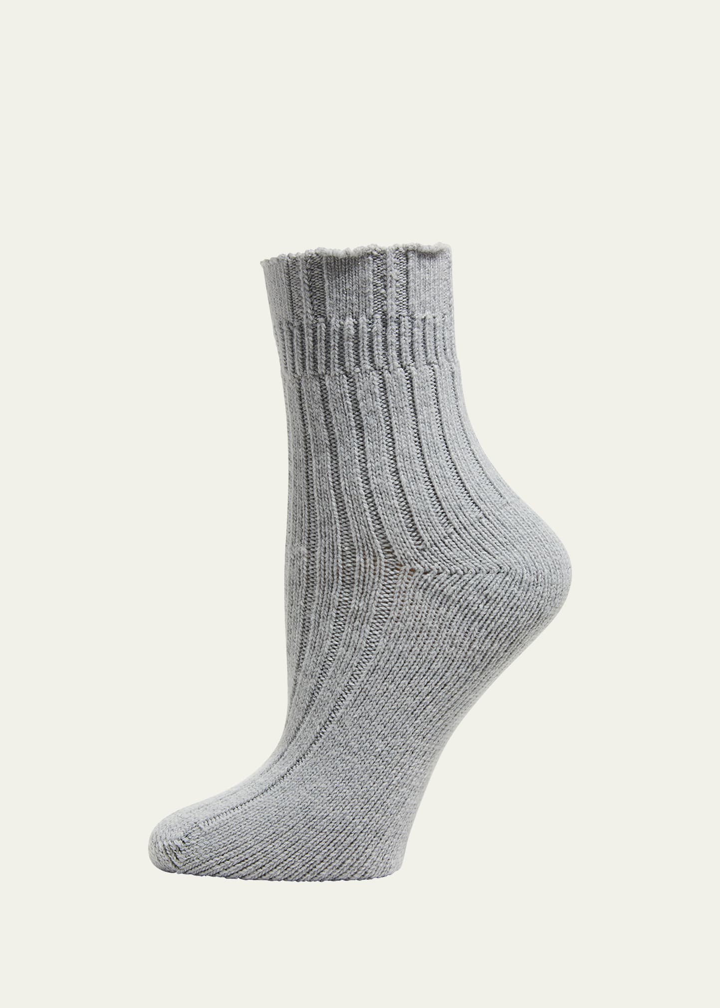 Shop Falke Bedsock Ribbed Socks In Silver