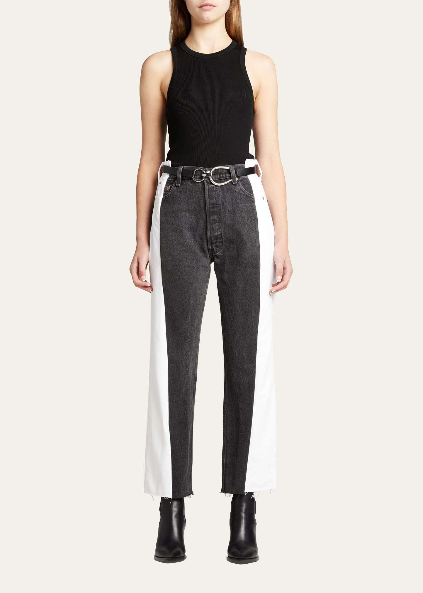 EB DENIM Black & Whites Two-Tone Jeans