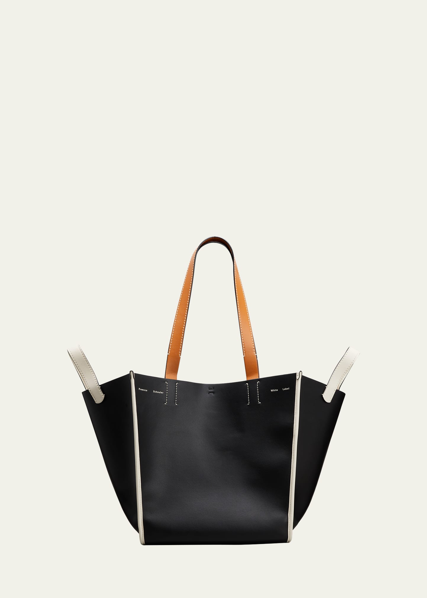 Proenza Schouler White Label Mercer Xl Tricolor Leather Tote Bag In Black