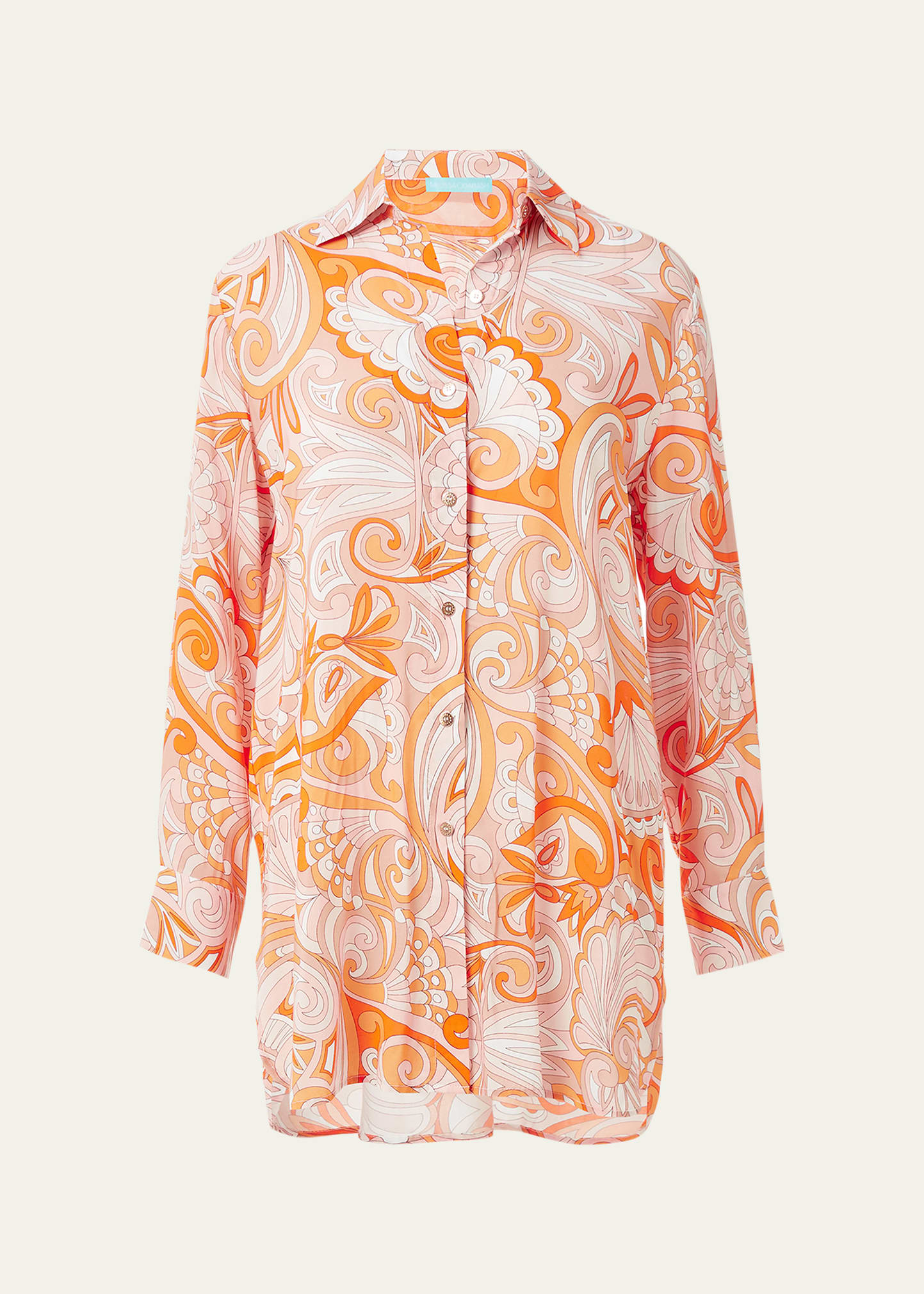Shop Melissa Odabash Paige Frill-trim Coverup Dress In Mirage Orange