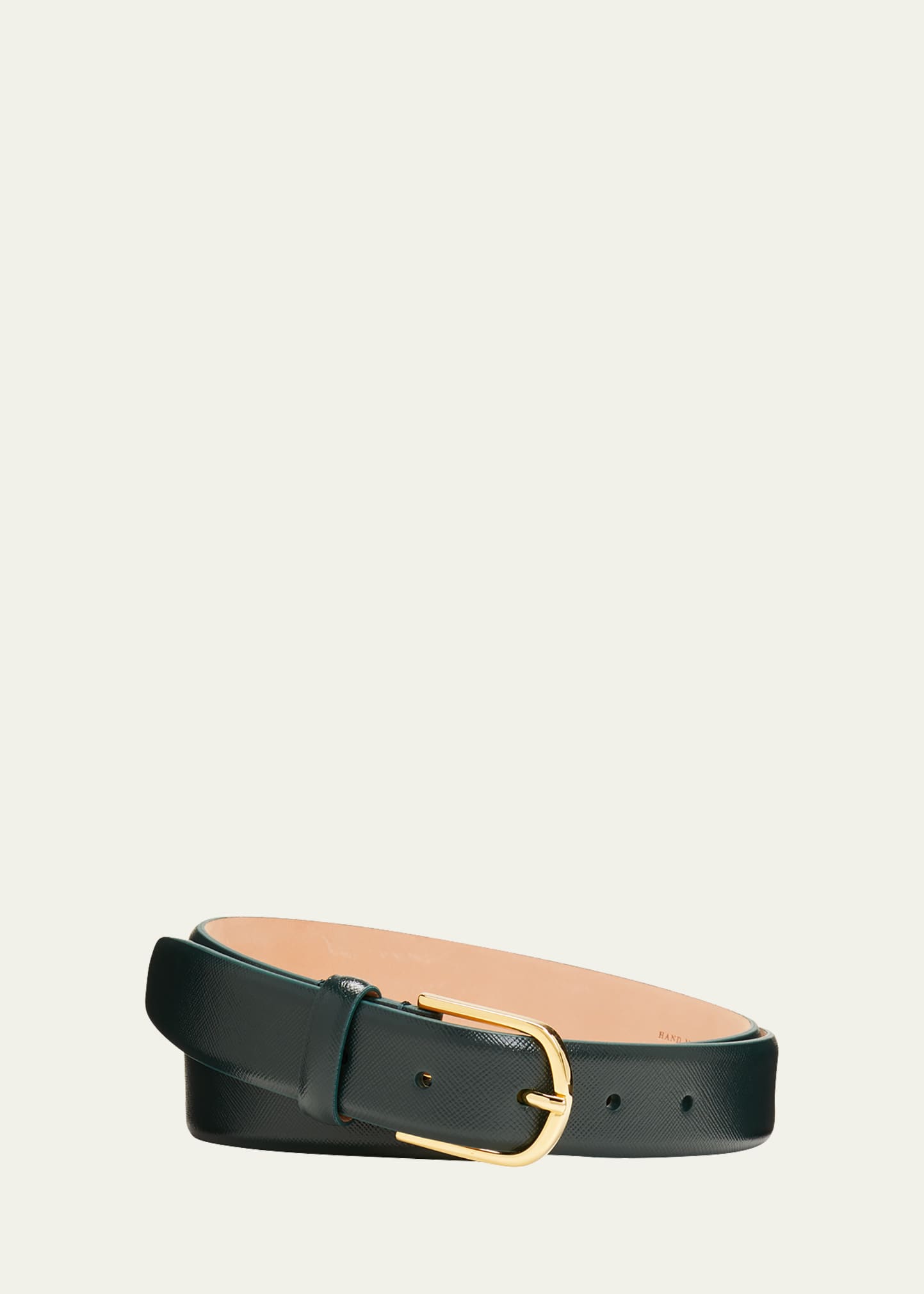 Simonnot Godard Men's Saffiano Leather Belt, 30mm In Bottle Green C 18