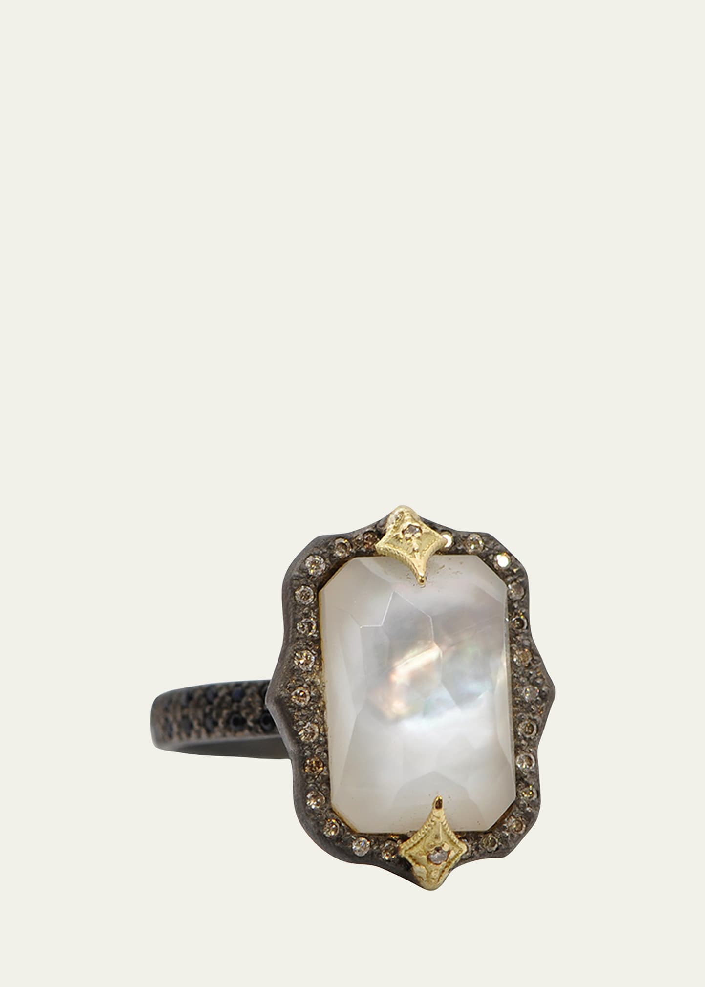 Armenta Old World Emerald-Cut Mother-of-Pearl/Quartz Ring