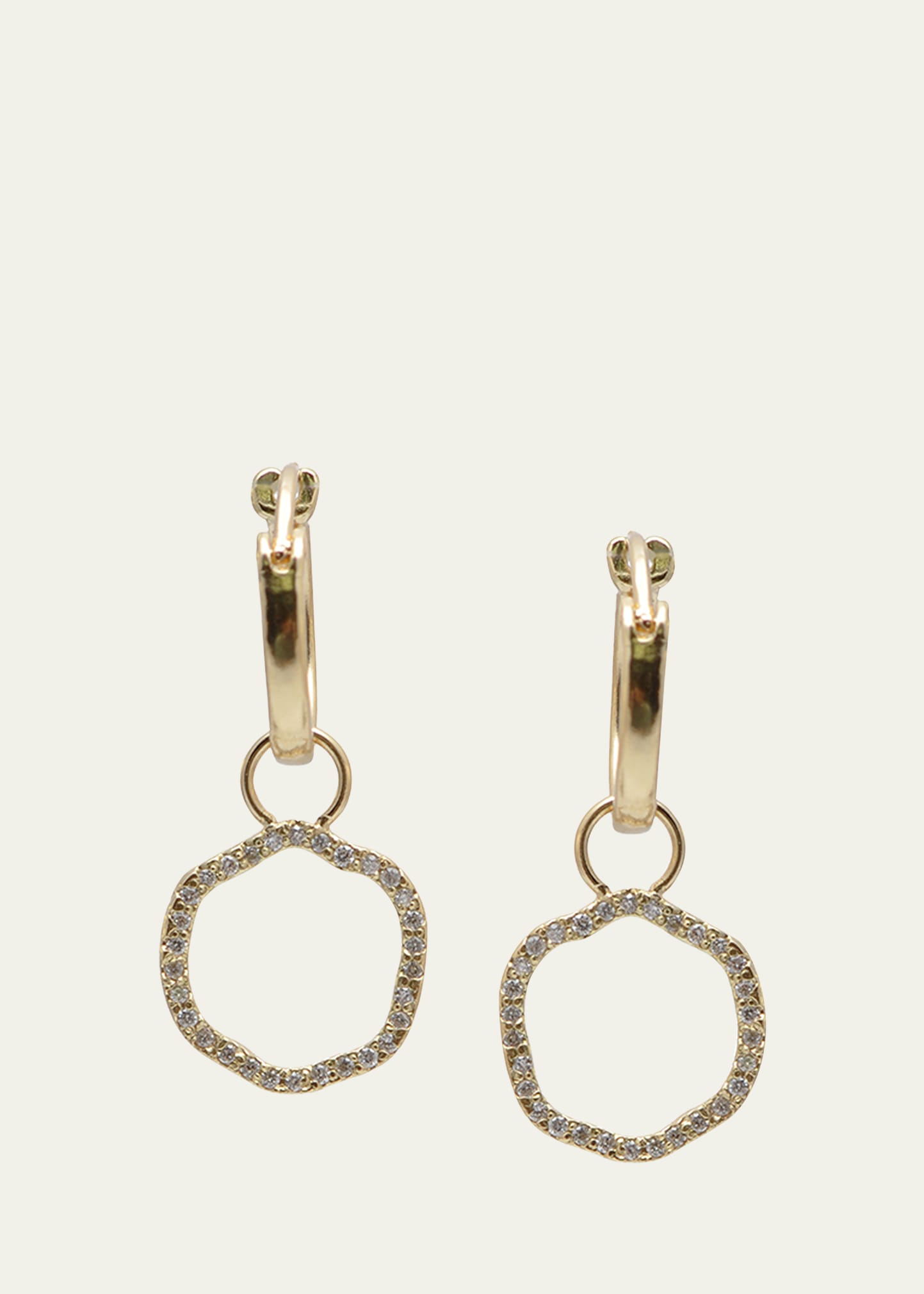 Armenta Sueno 13mm Pave Huggie Earrings with Circle Drop