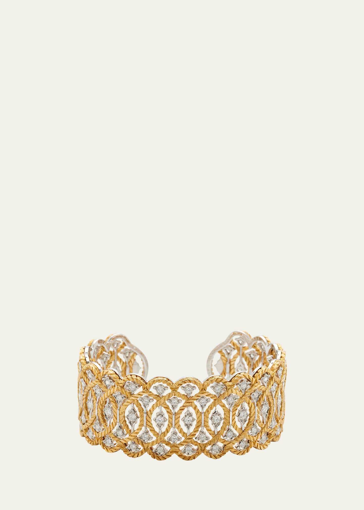 Buccellati Yellow Gold, White Gold and Diamond Etoilee Bracelet