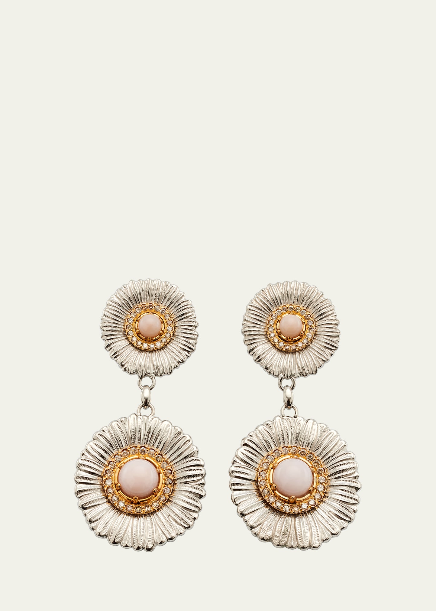 Buccellati Daisy Pendant Earring with Pink Opal