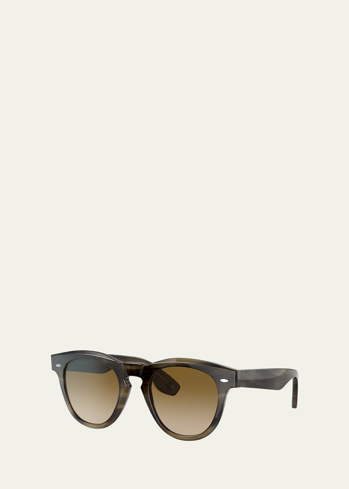 Brunello Cucinelli & Oliver Peoples Nino Horn Round Acetate Sunglasses