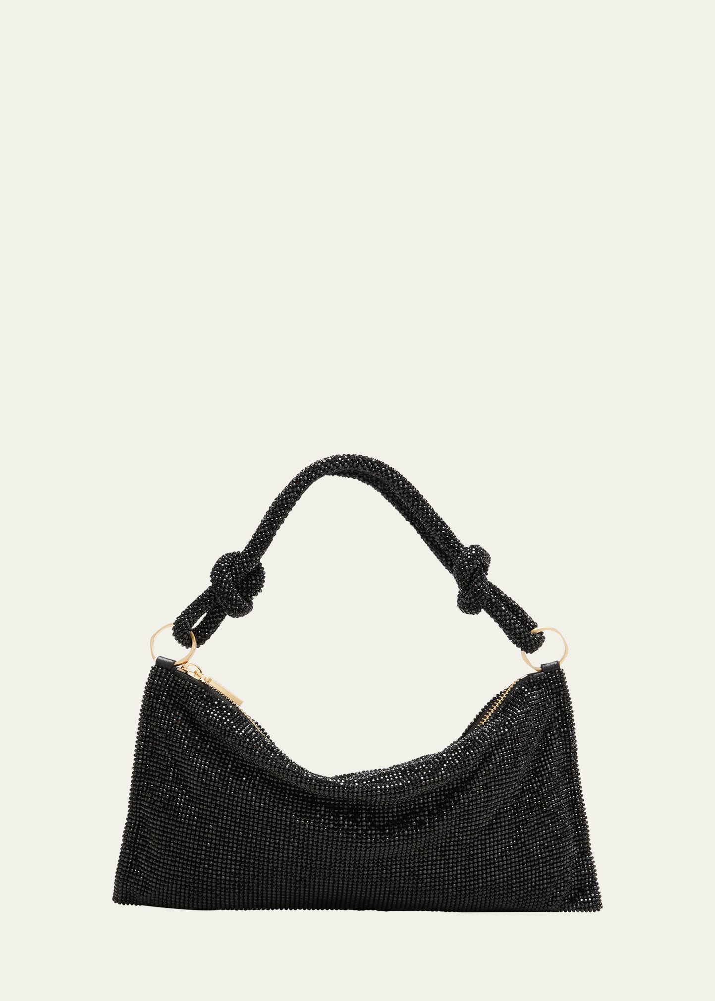 CULT GAIA Hera Nano crystal-embellished knotted satin shoulder bag