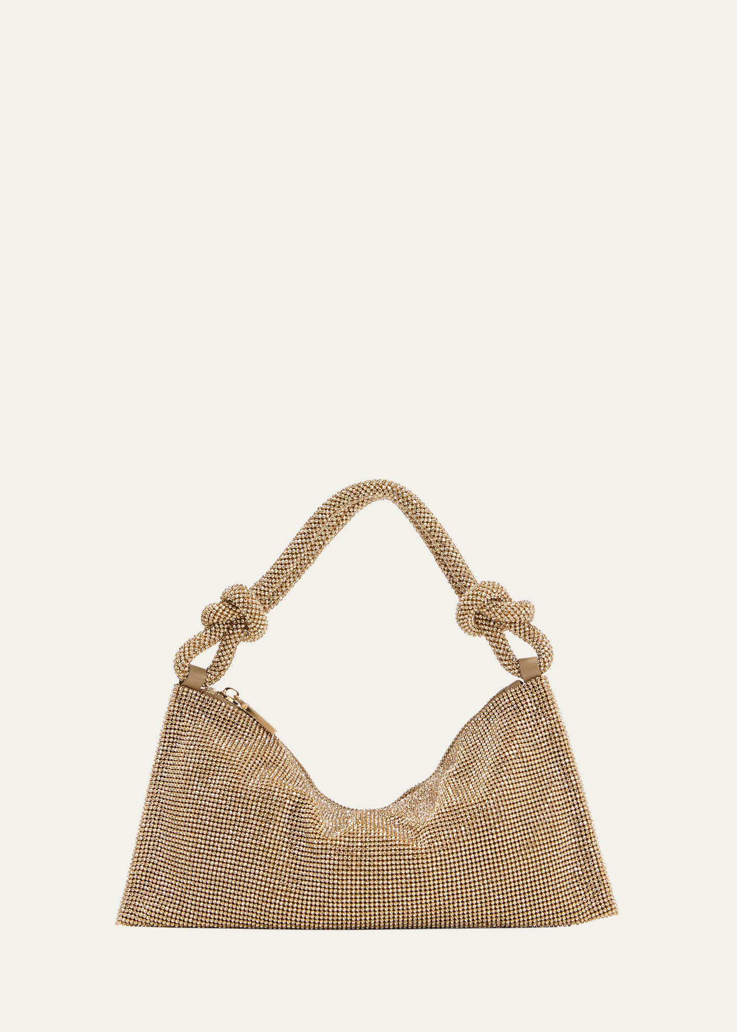 Shop Cult Gaia Hera Nano Knotted Embellished Shoulder Bag In Sand Dollar
