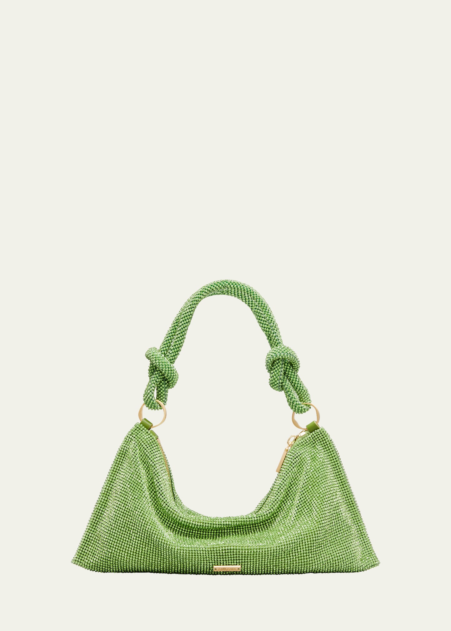 Cult Gaia Hera Nano Knotted Embellished Shoulder Bag In Fatigue