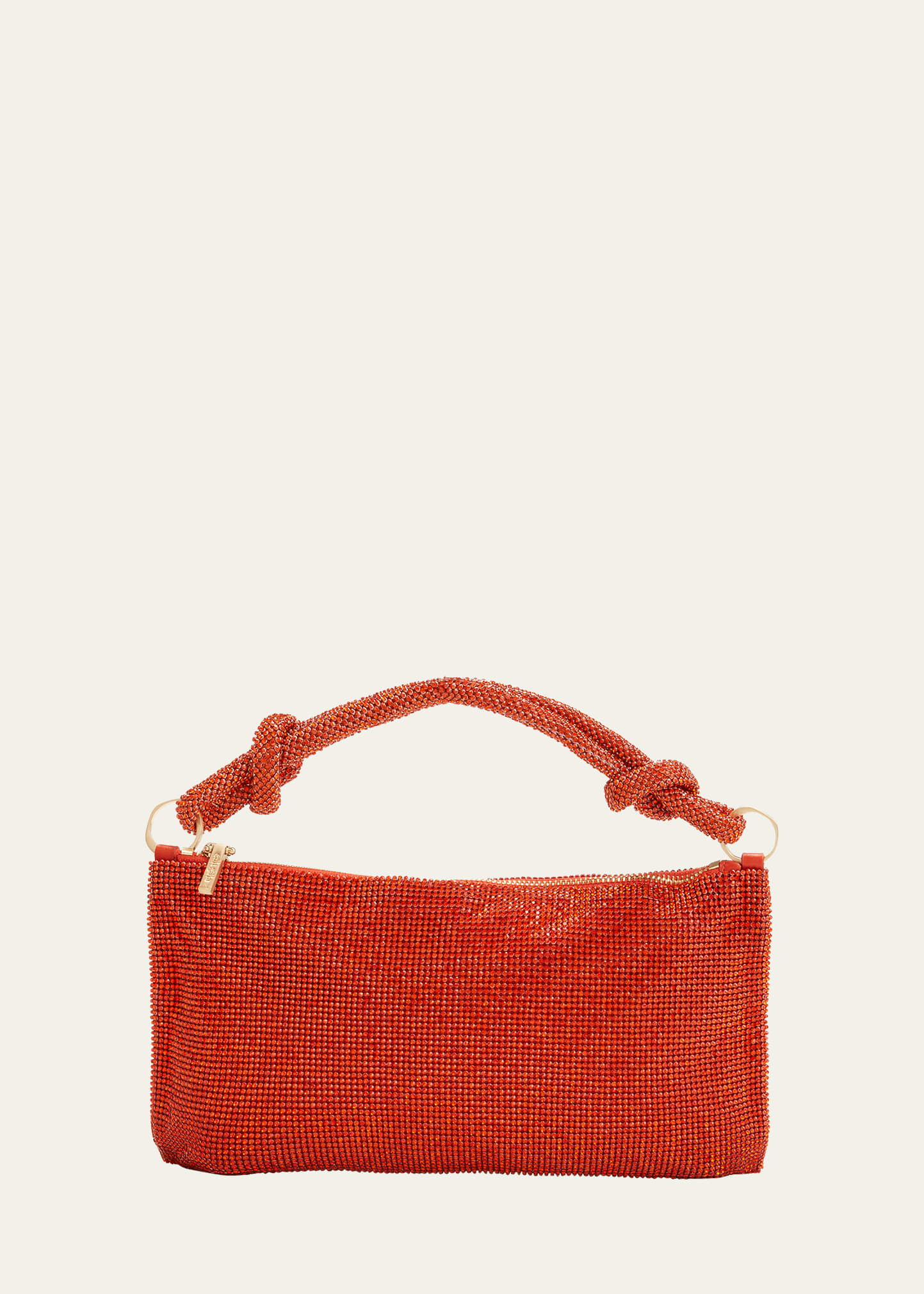 Cult Gaia Hera Nano Knotted Embellished Shoulder Bag In Red
