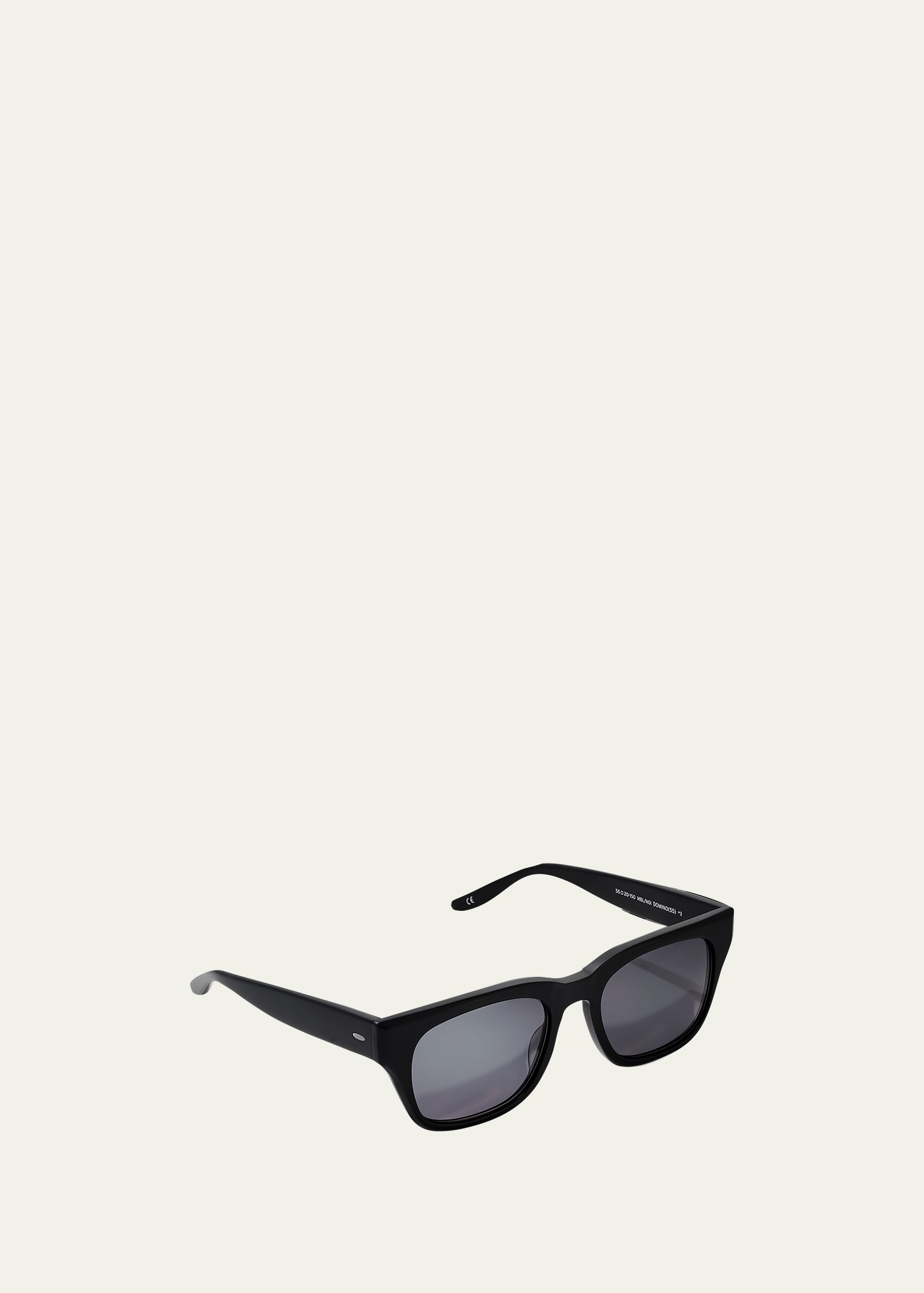 Barton Perreira Men's Domino Rectangle Sunglasses In Matte Black