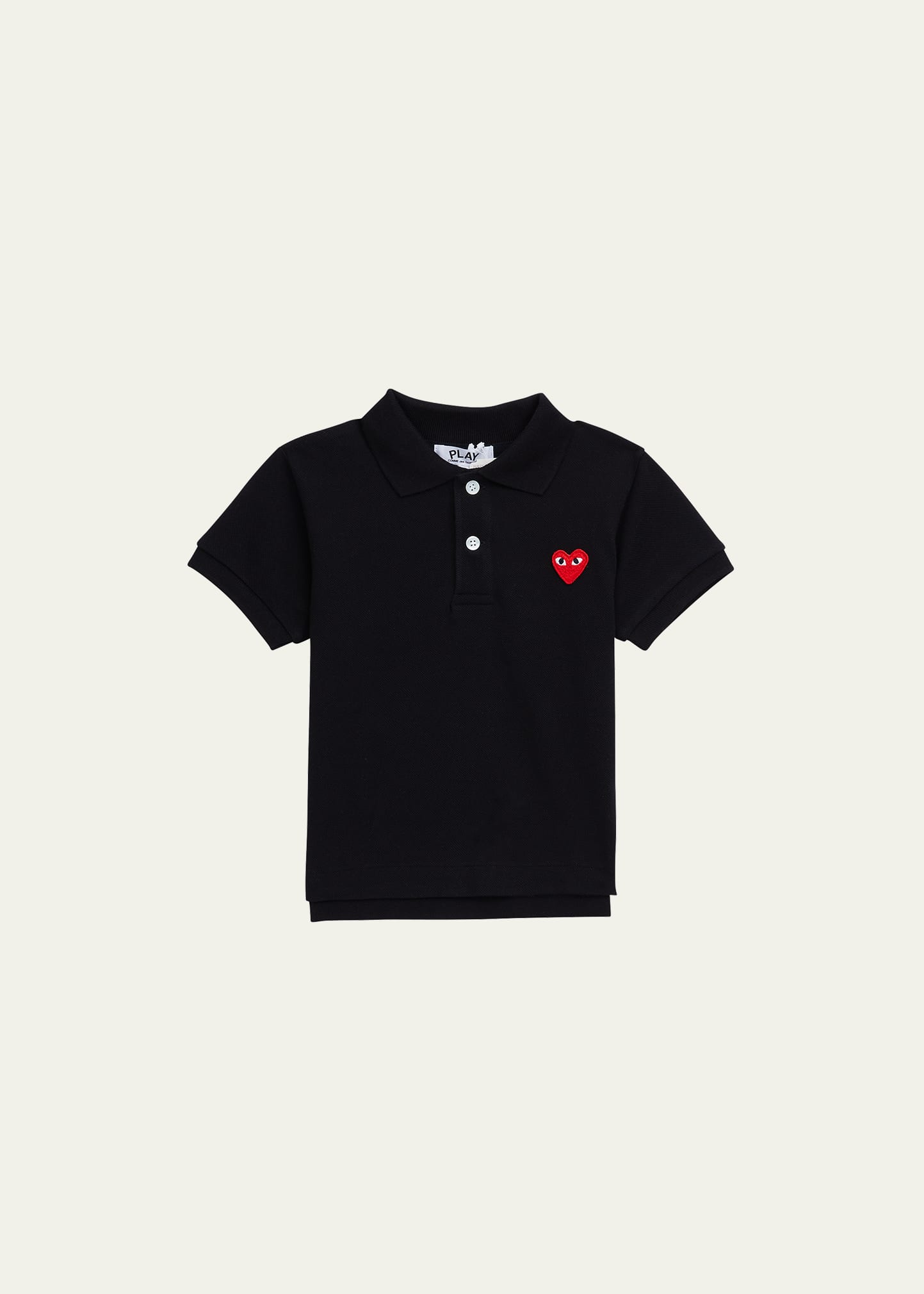 Comme Des Garçons Kid's Heart Graphic Polo Shirt In Black