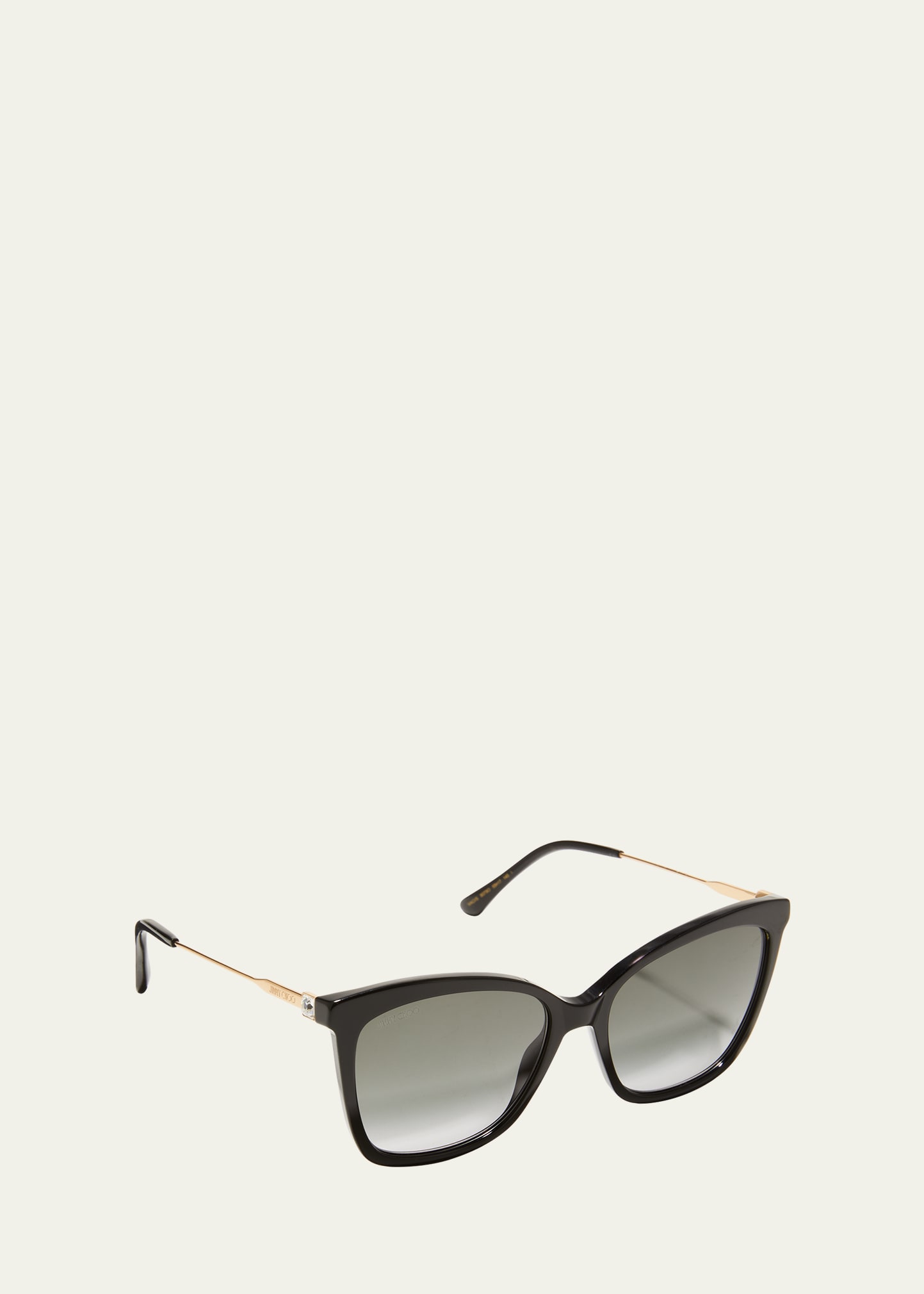 Jimmy Choo Macis Swarovski Crystal Acetate/metal Butterfly Sunglasses In 0807 Black/grey