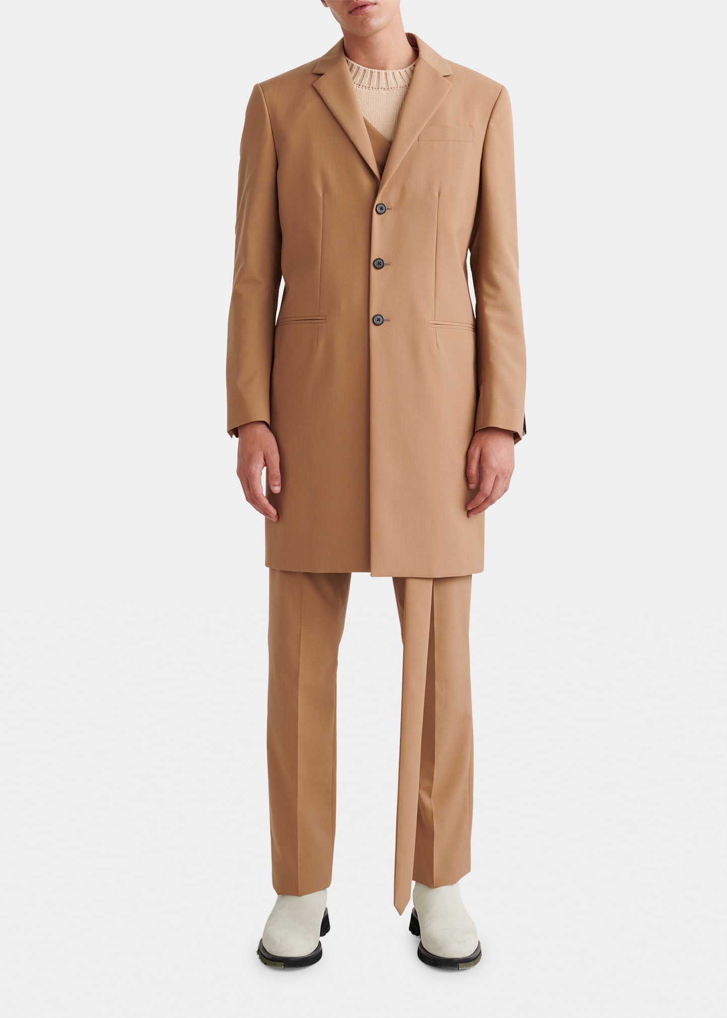 Men's Overcoat with Cross Strap
