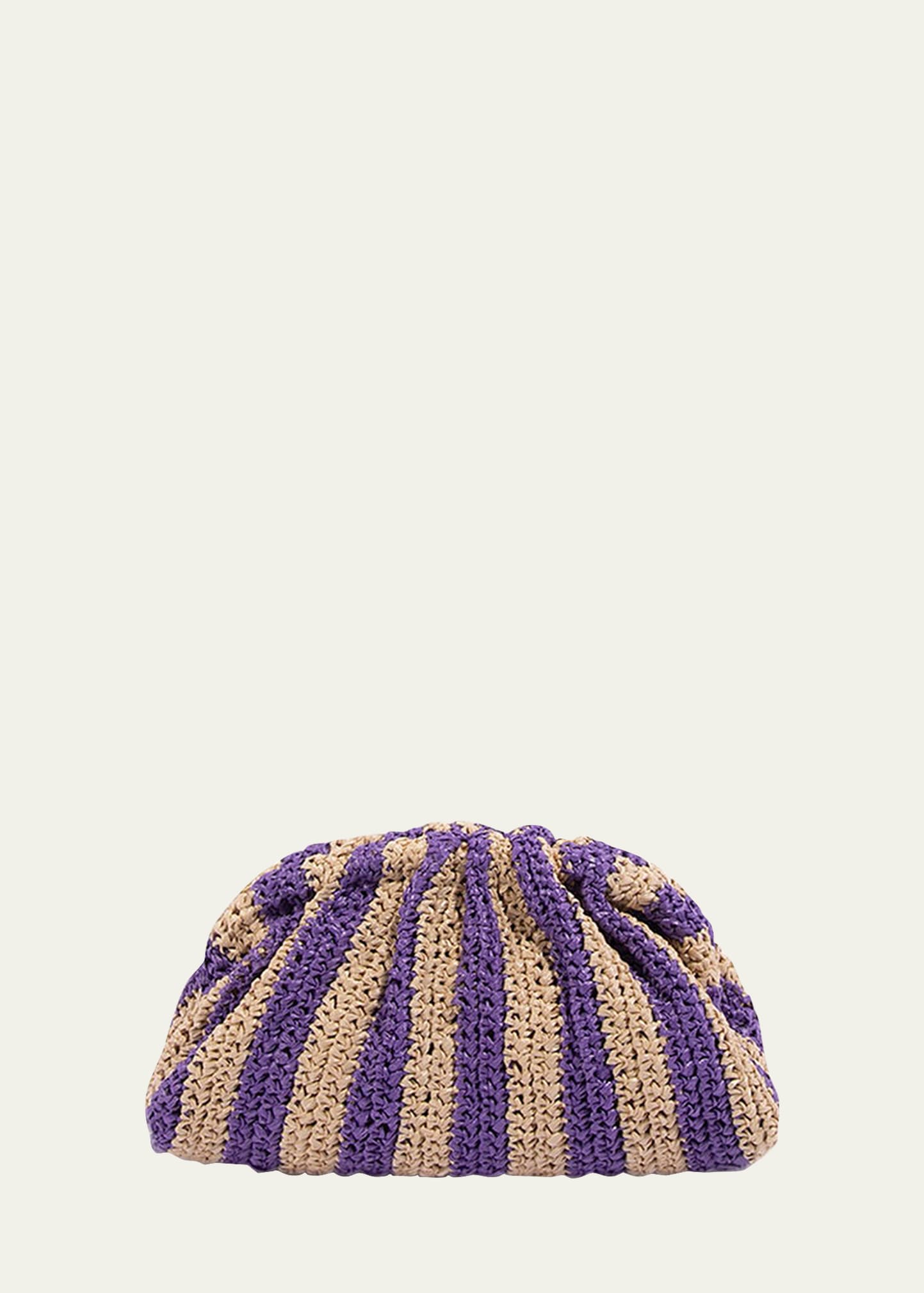 Maria La Rosa Game Striped Crochet Clutch Bag In Purple