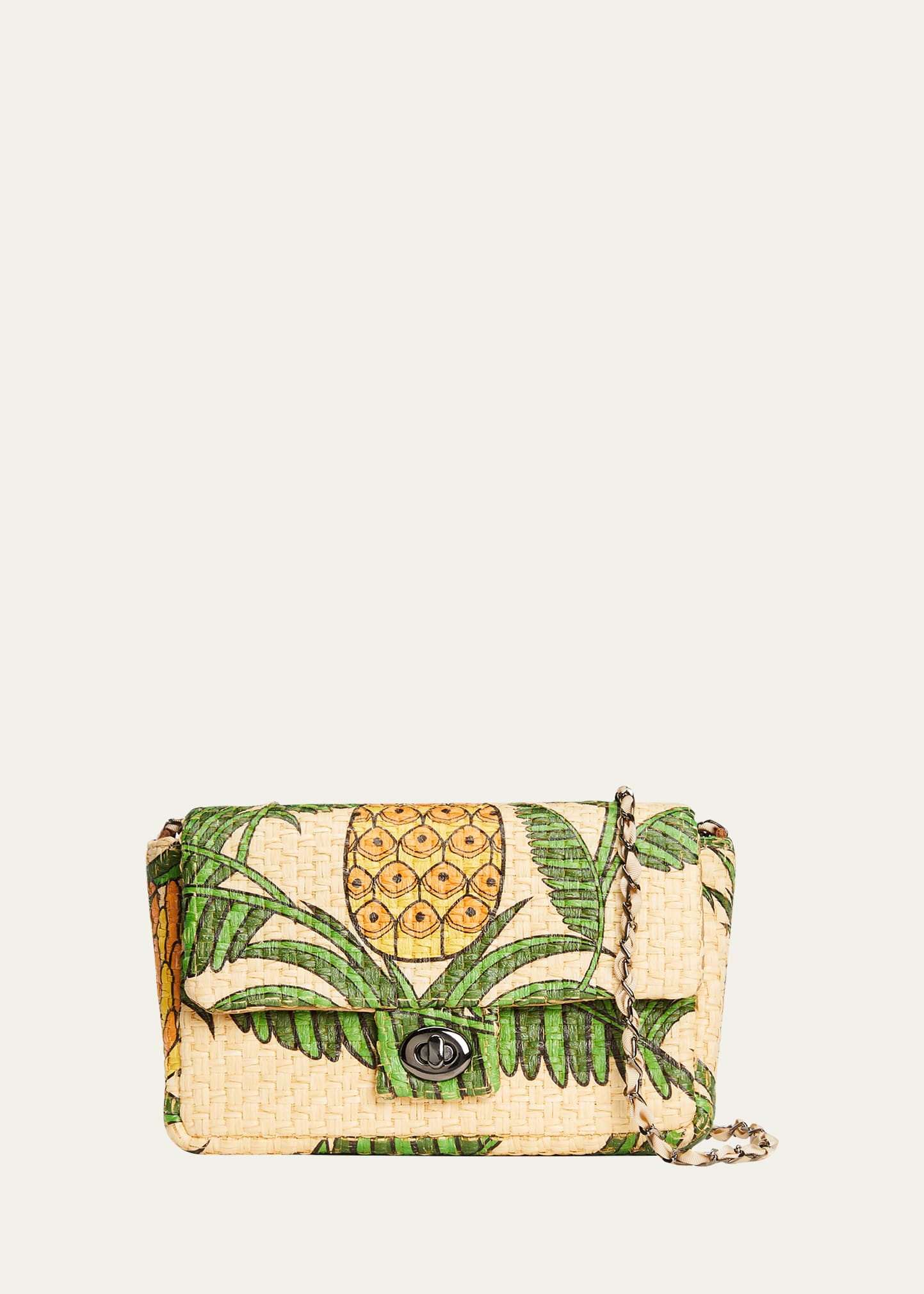 Maria La Rosa Little Pattern Straw Crossbody Bag In Pineapple Straw