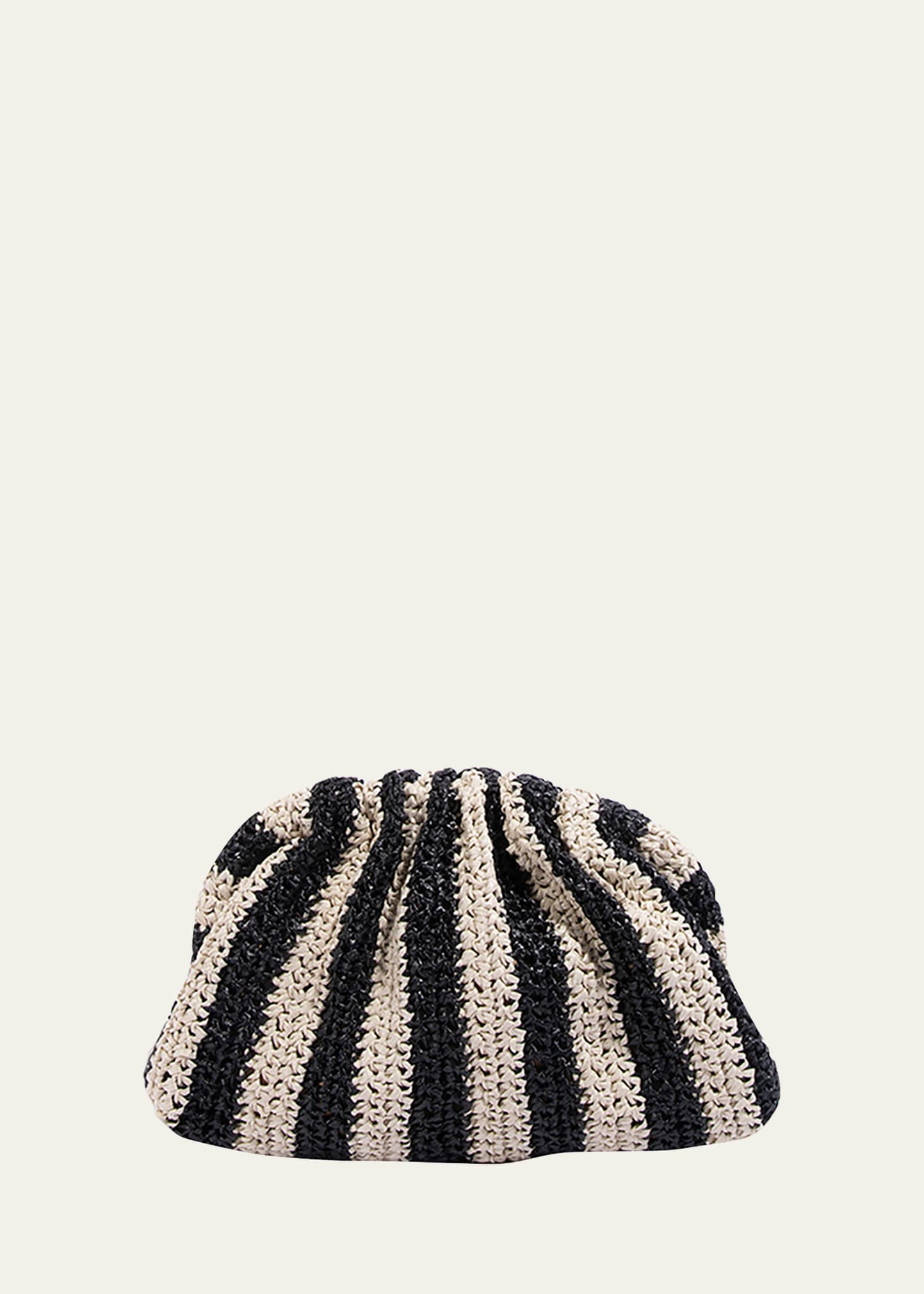 Maria La Rosa Game Striped Crochet Clutch Bag In Black