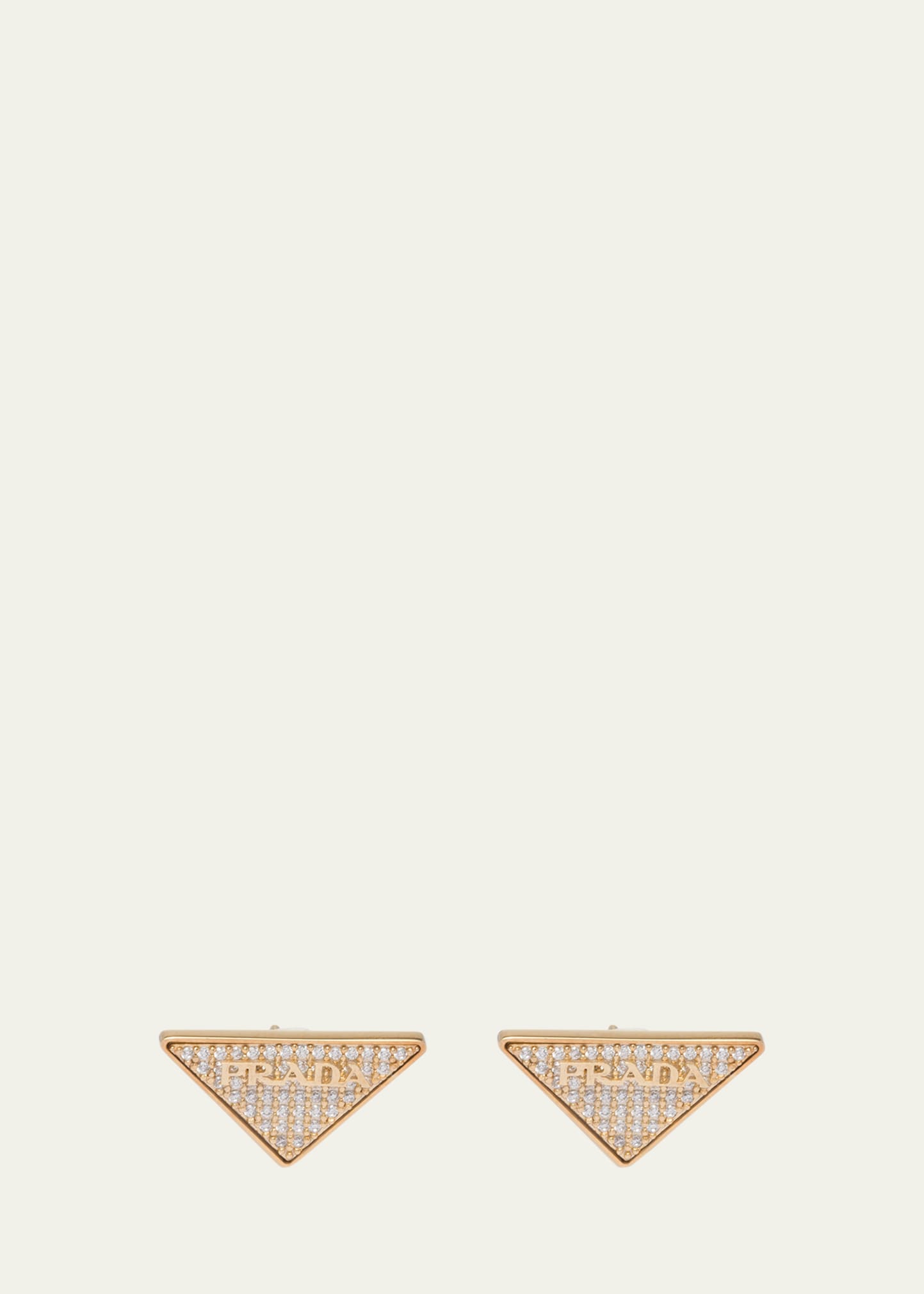 Shop Prada Crystal Logo Symbole Stud Earrings In F03c7 Oro Cristal