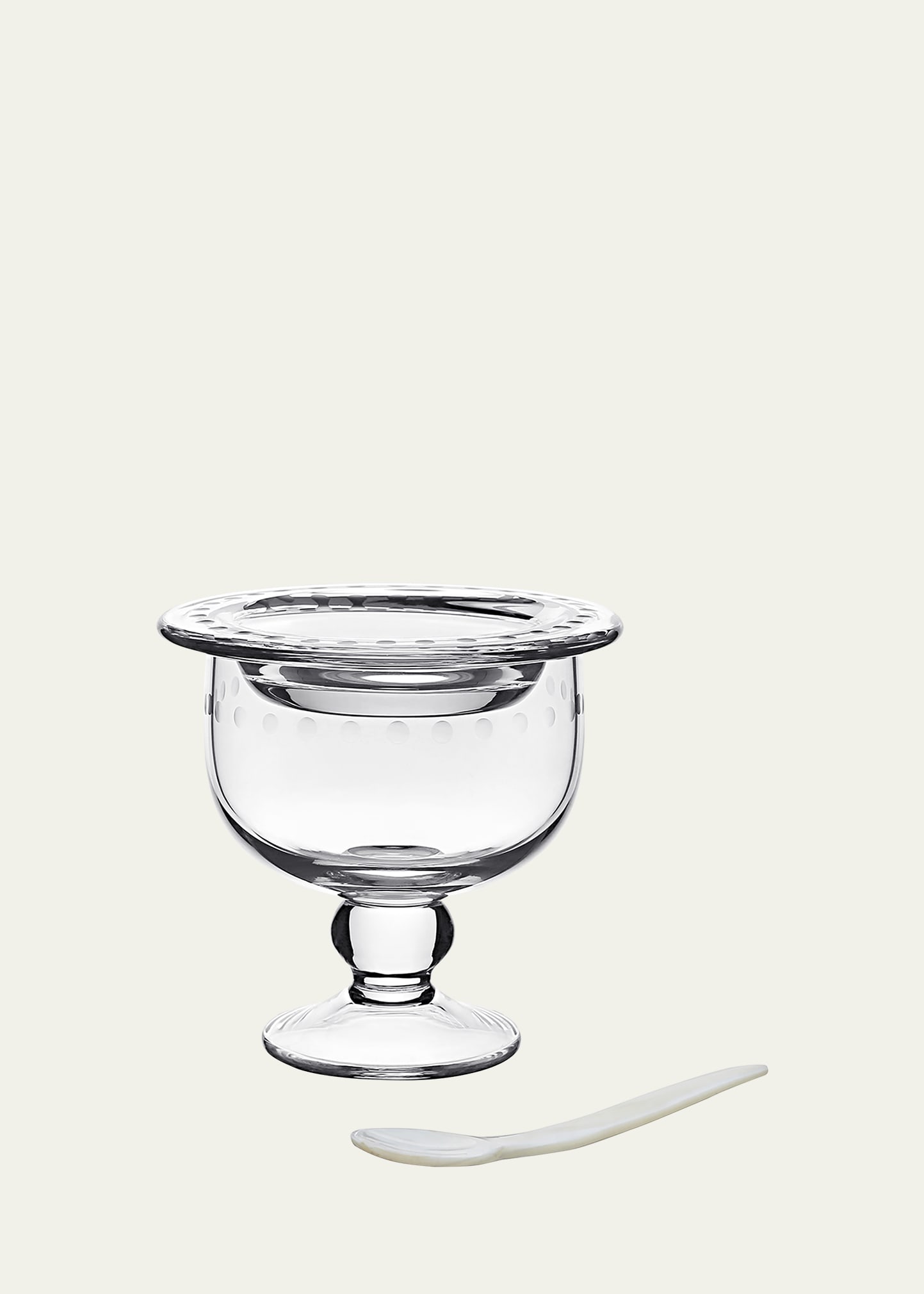 William Yeoward Crystal Katerina Caviar Server For 2 With Spoon In White