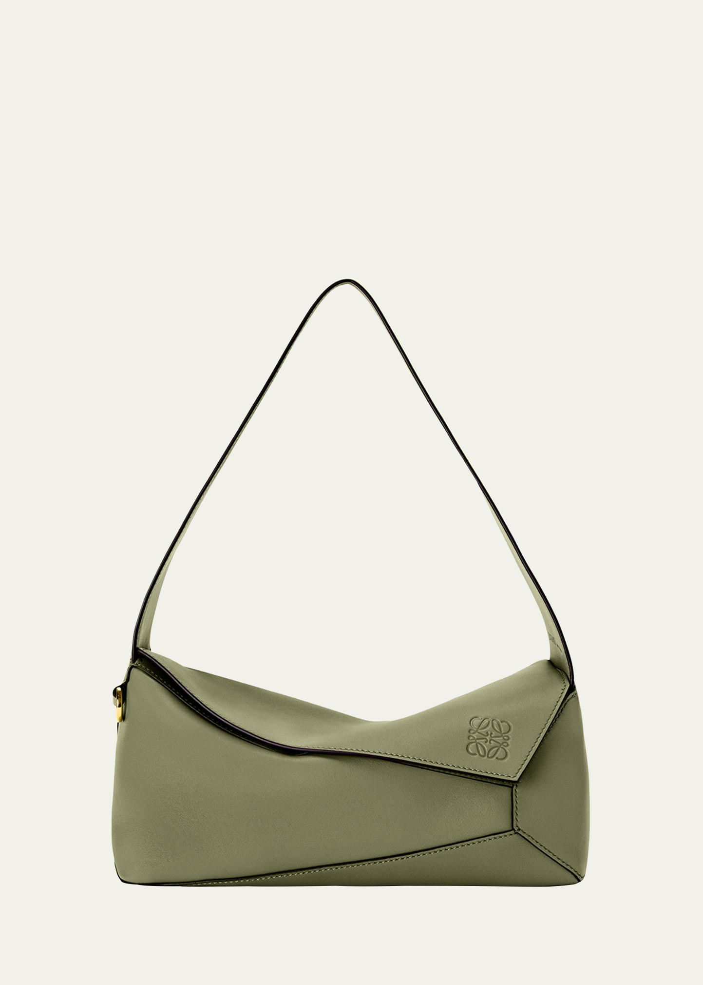 Puzzle Large Leather Shoulder Bag in Green - Loewe