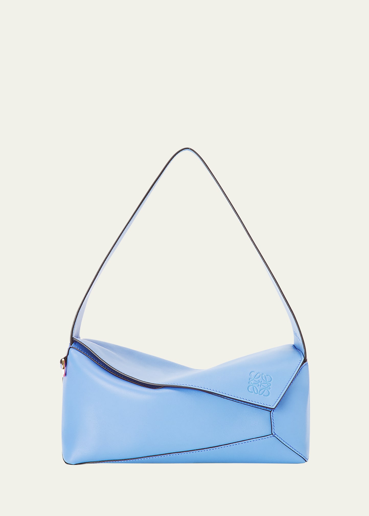Loewe Puzzle Calfskin Hobo Bag In Celestine Blue