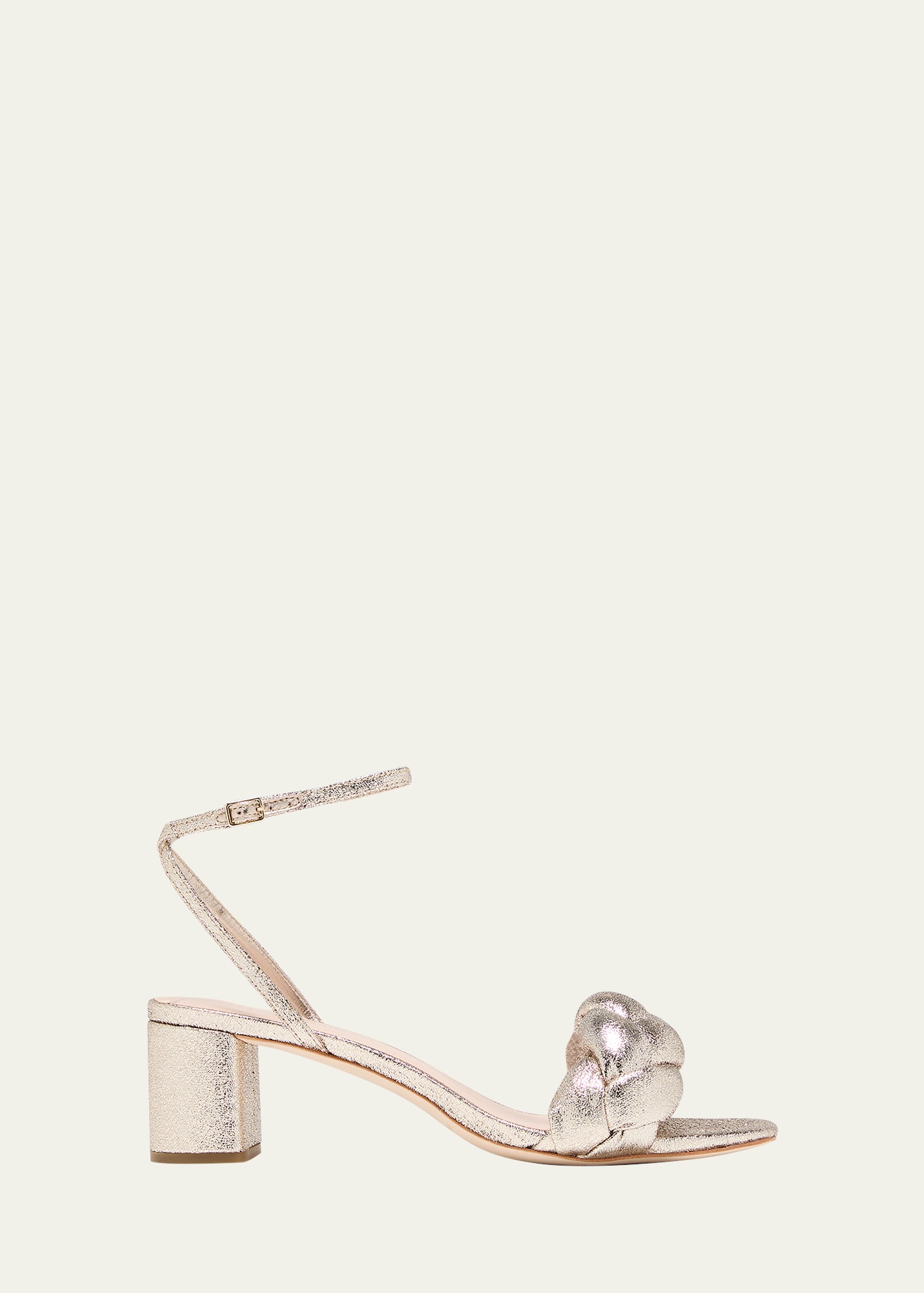 Loeffler Randall Braided Metallic Ankle-Strap Sandals