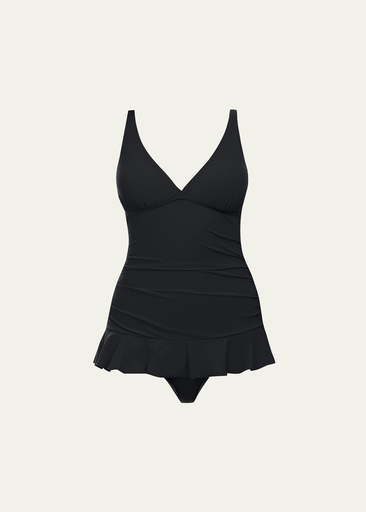 Shop Profile By Gottex Tutti Frutti Shirred Swimdress In Black