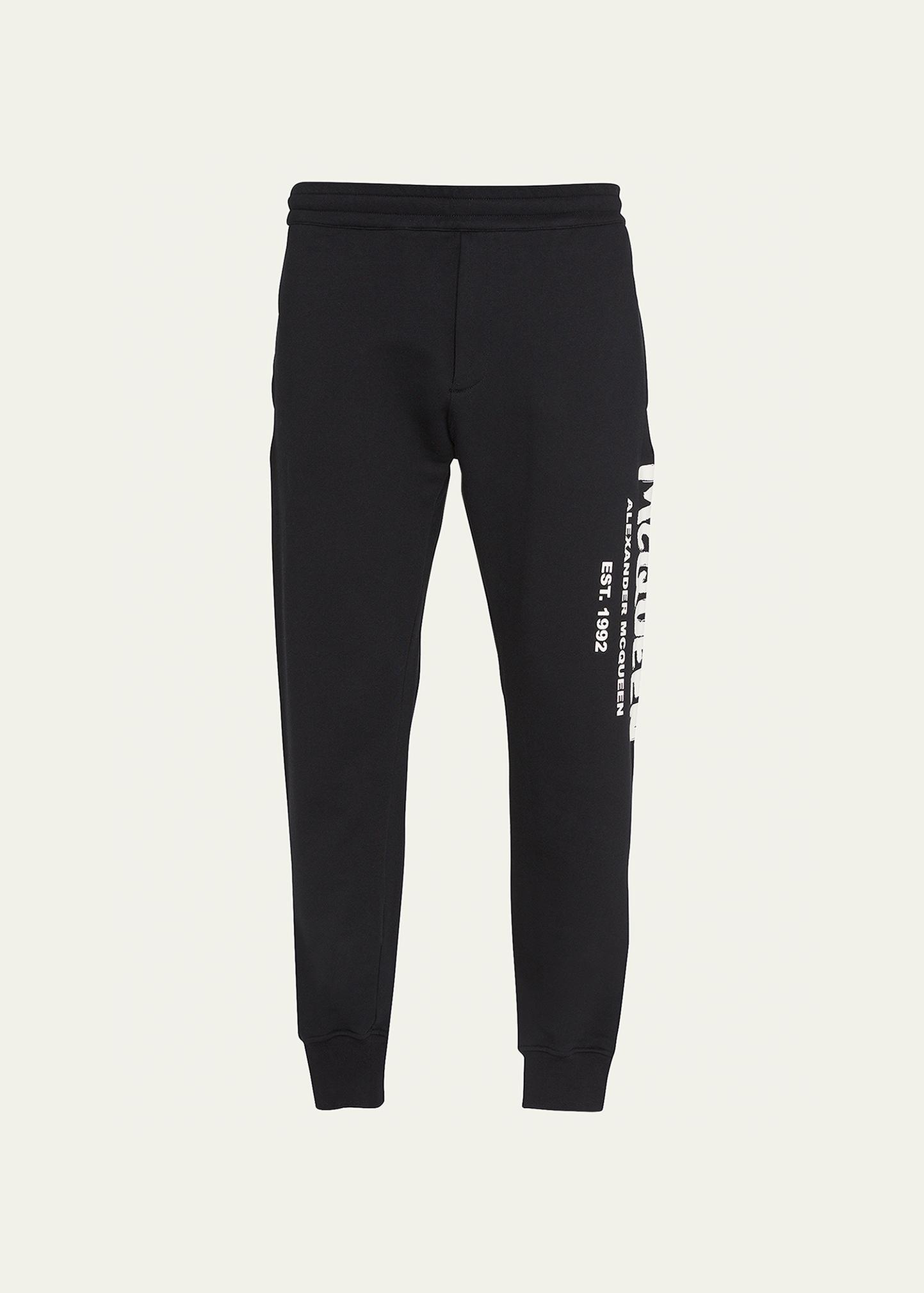 Alexander Mcqueen Black Mcqueen Graffiti Jogging Pants In Black Multi