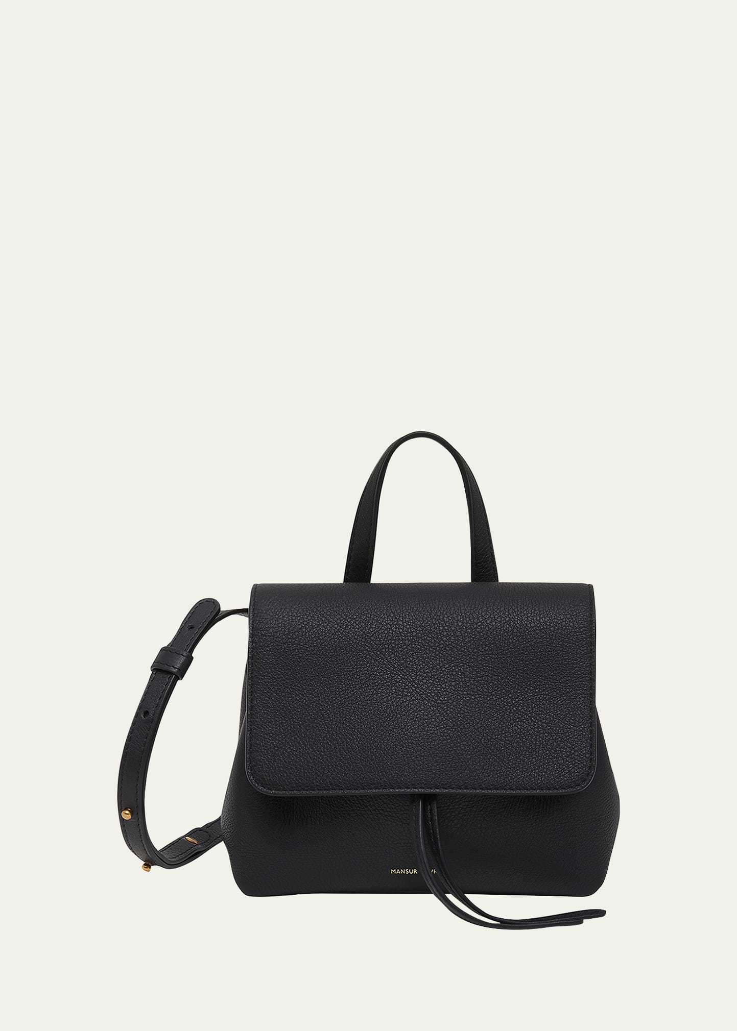 Shop Mansur Gavriel Lady Mini Soft Leather Messenger Bag In Black