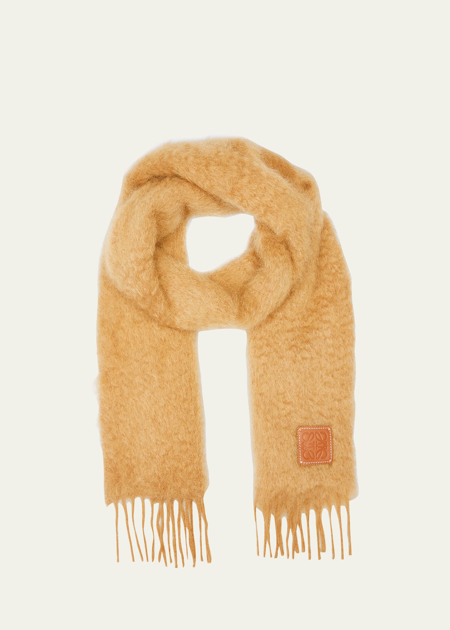 Loewe Anagram Mohair Fringe Scarf | Smart Closet