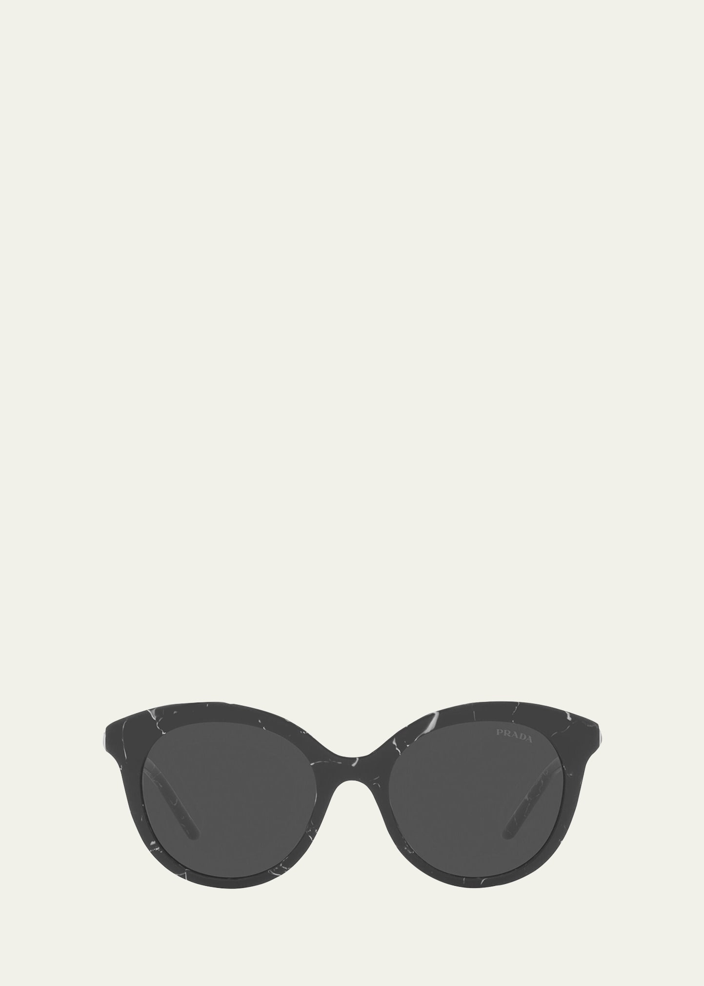 Prada 0pr 02ys Round Gradient Sunglasses In Talc