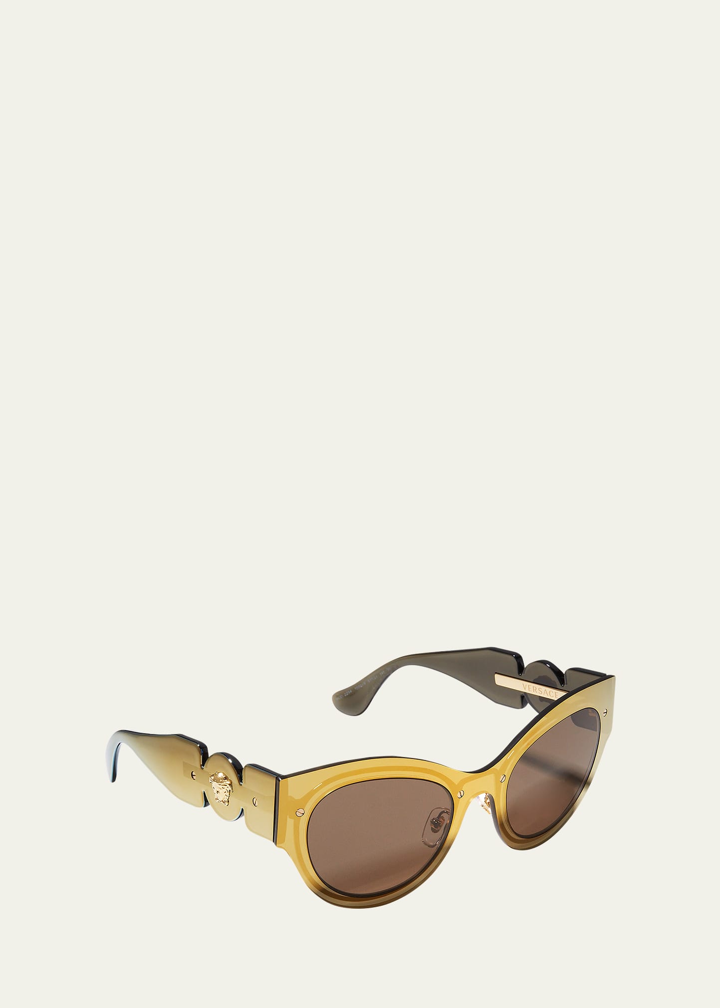 Versace Medusa-plaque Cat Eye-frame Sunglasses In Trans Brown