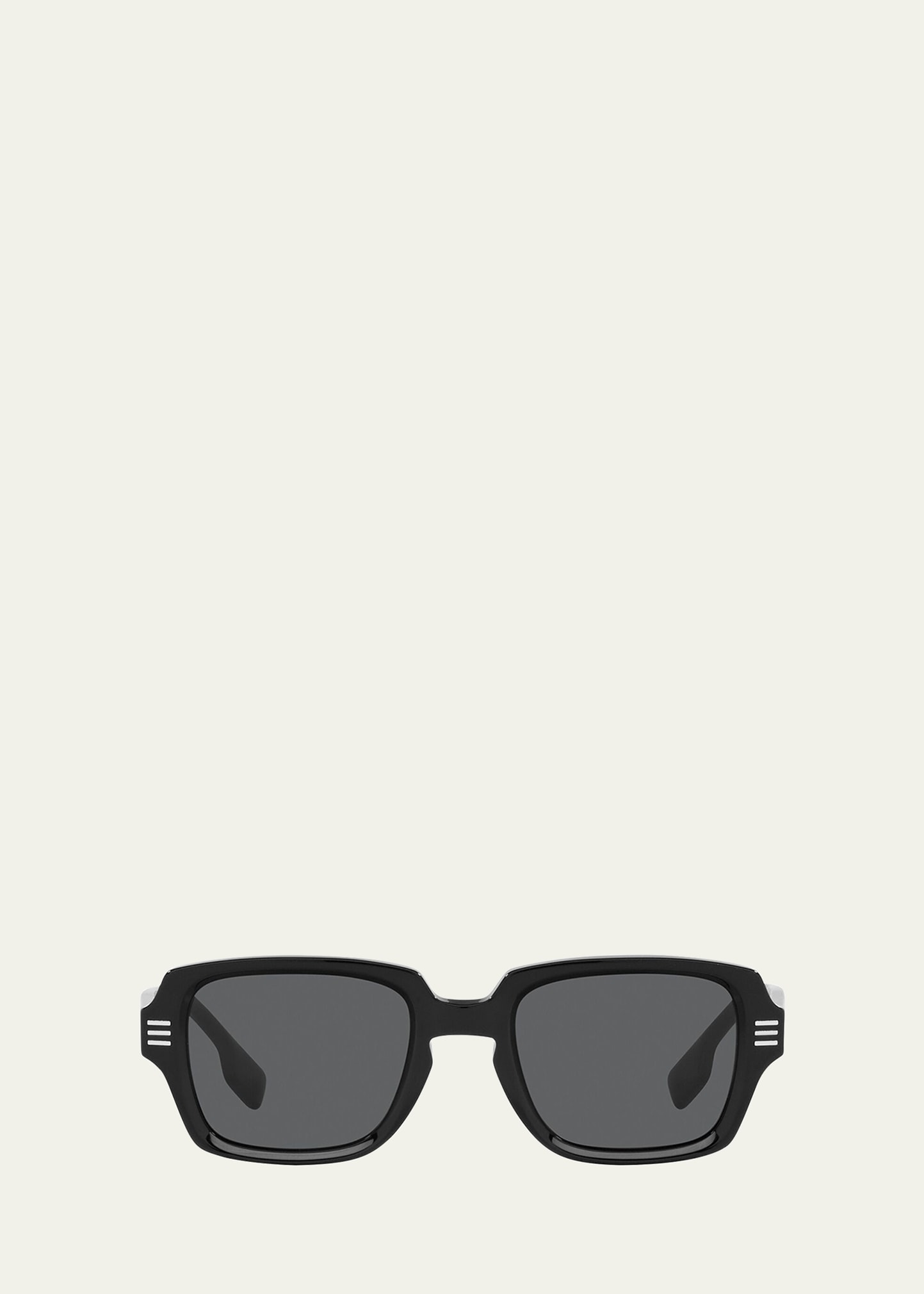 Burberry Men's Rectangle Acetate Sunglasses In Black