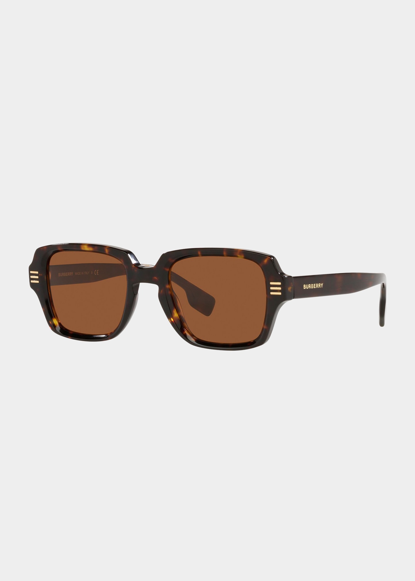 Burberry Men's Rectangle Acetate Sunglasses In Brown Tortoise