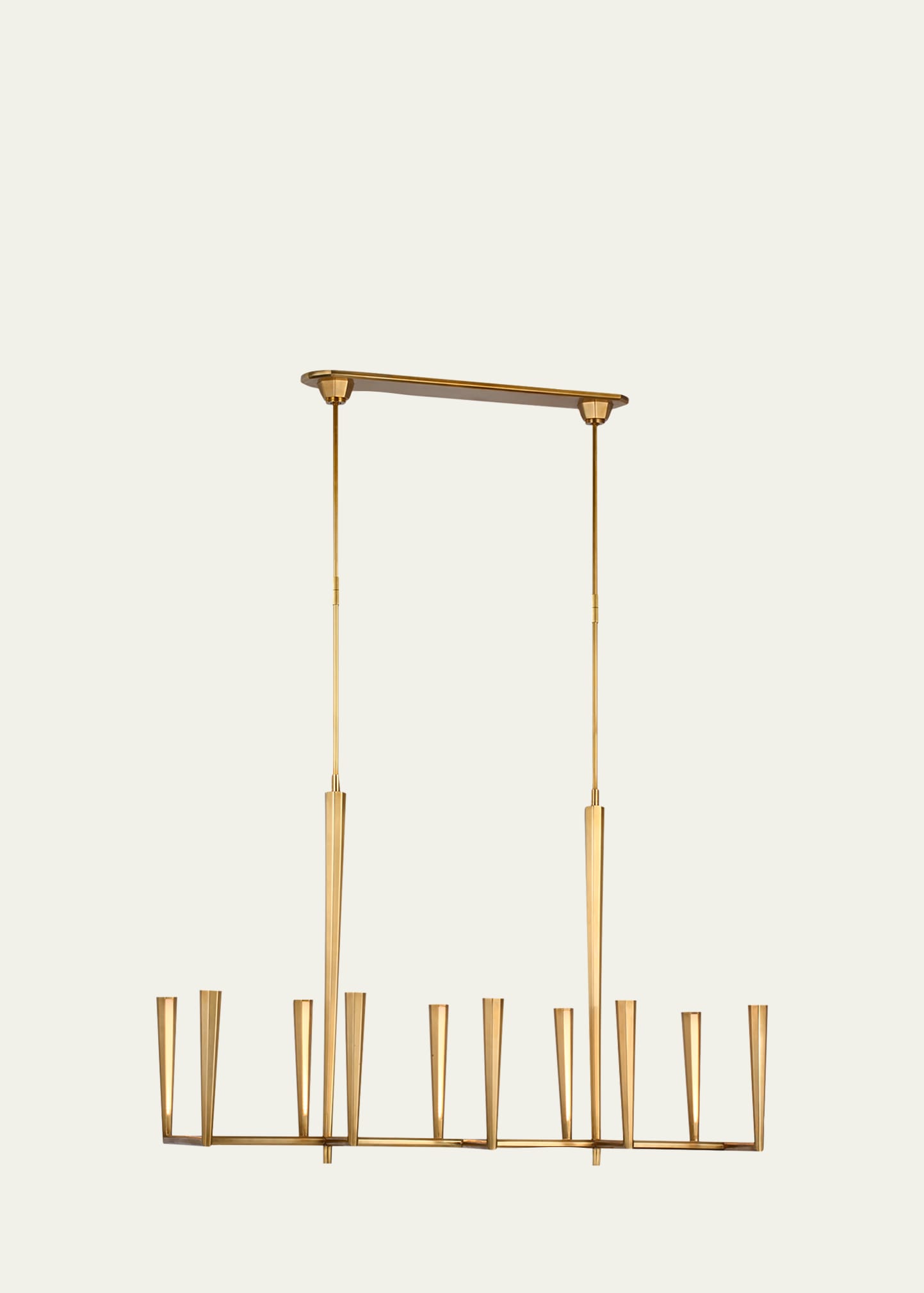 Thomas O'brien For Visual Comfort Signature Galahad Large Linear Chandelier In Hand-rubbed Antiq