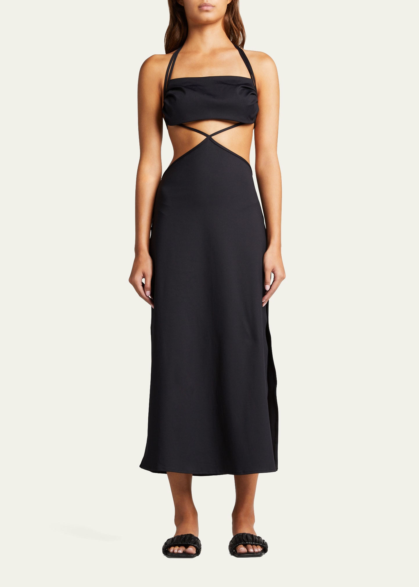 PORT DE BRAS ST BARTS STRAPPY MIDI DRESS