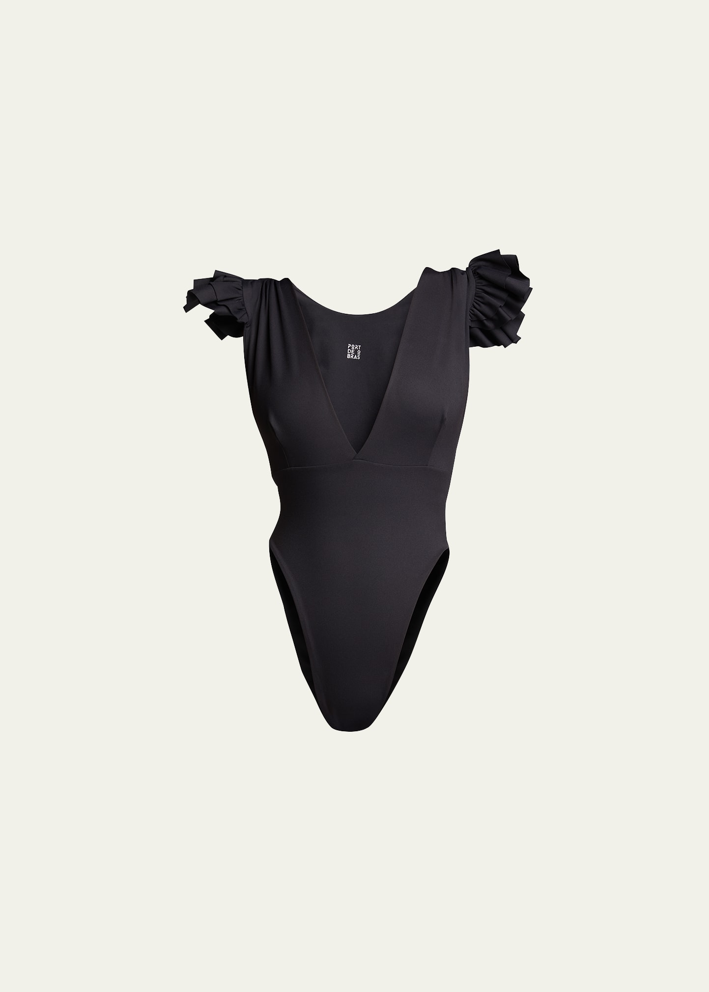 Antillas Ruffled-Shoulder One-Piece Swimsuit