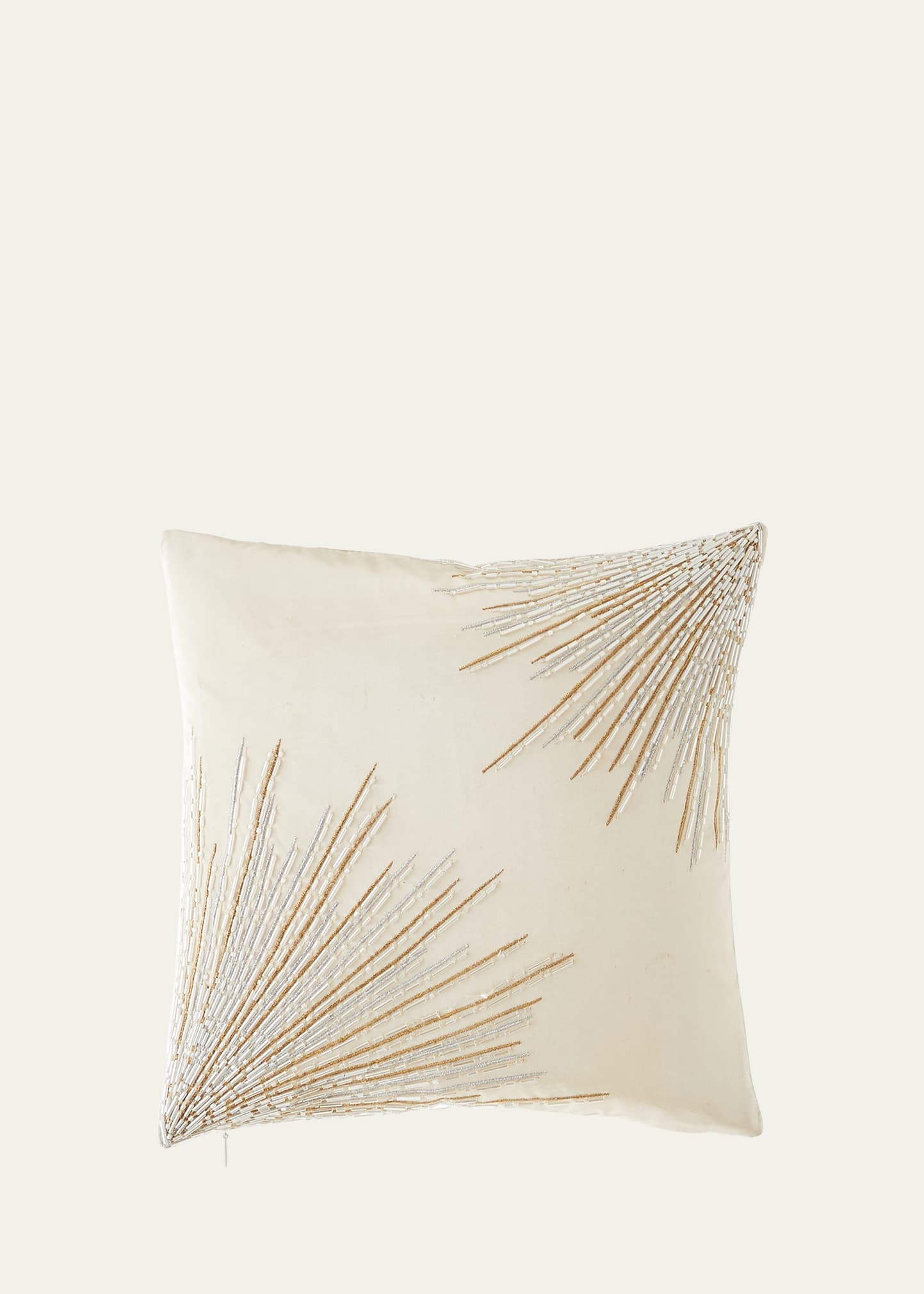 Donna Karan Home 12" Seduction Embroidered And Beaded Decorative Pillow In Neutral