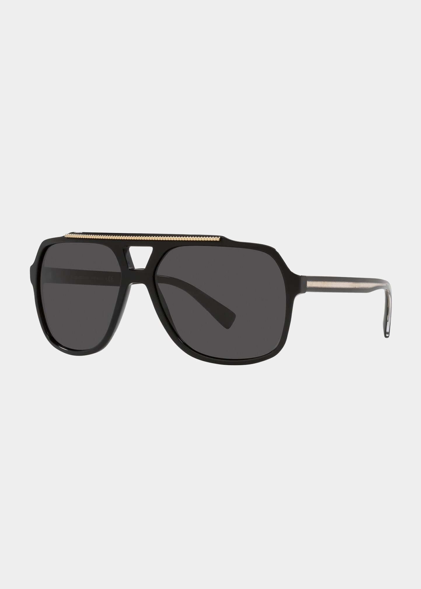 Dolce & Gabbana Men's Aviator Acetate Sunglasses In Black