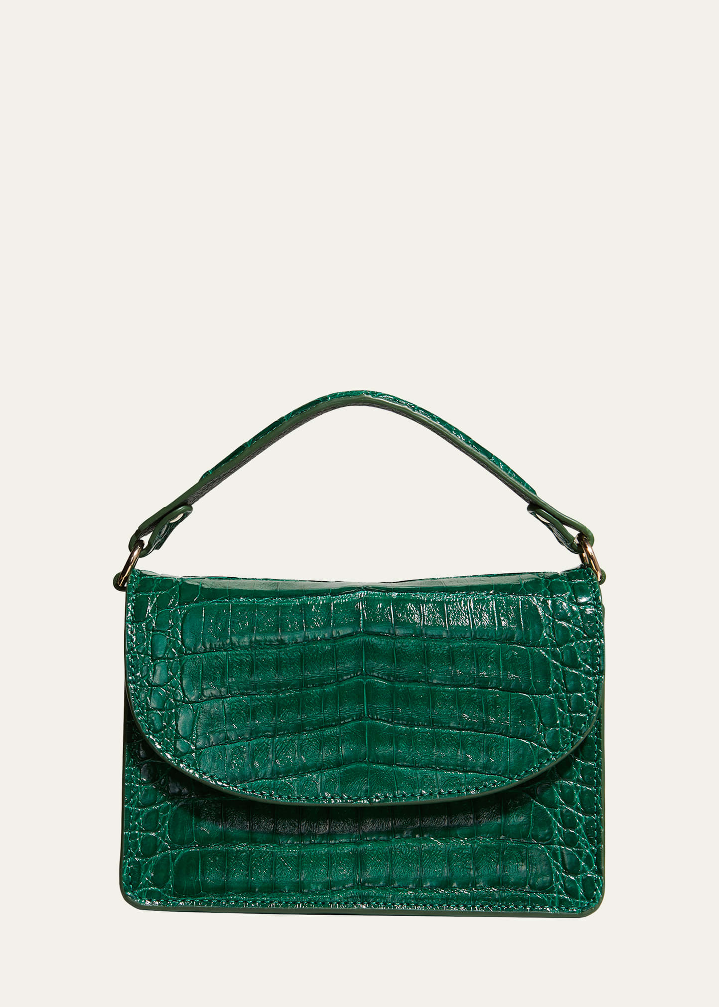Maria Oliver Valencia Crocodile Top-Handle Bag