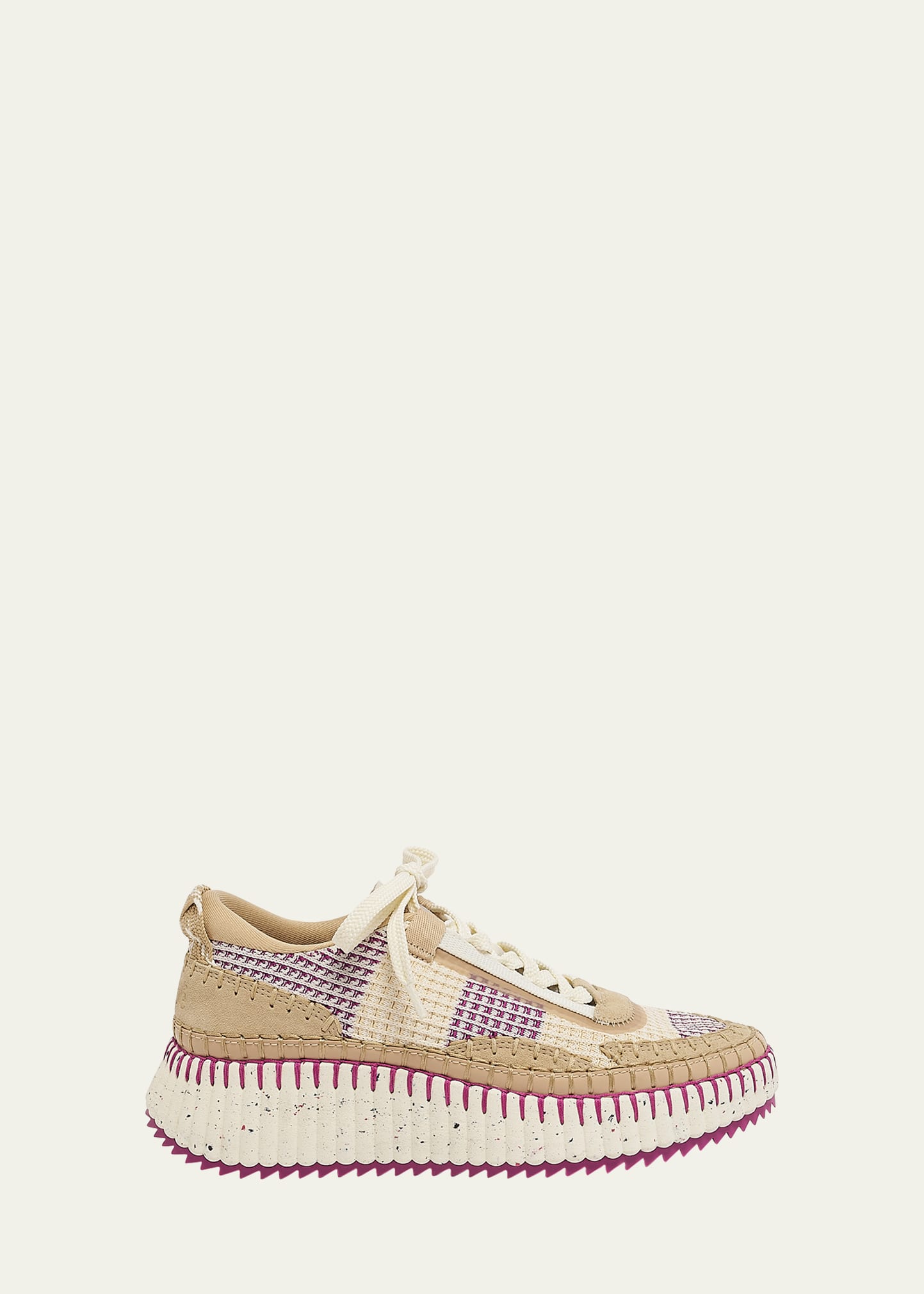 Chloé Nama Stitch Walking Sneakers In Wild Purple