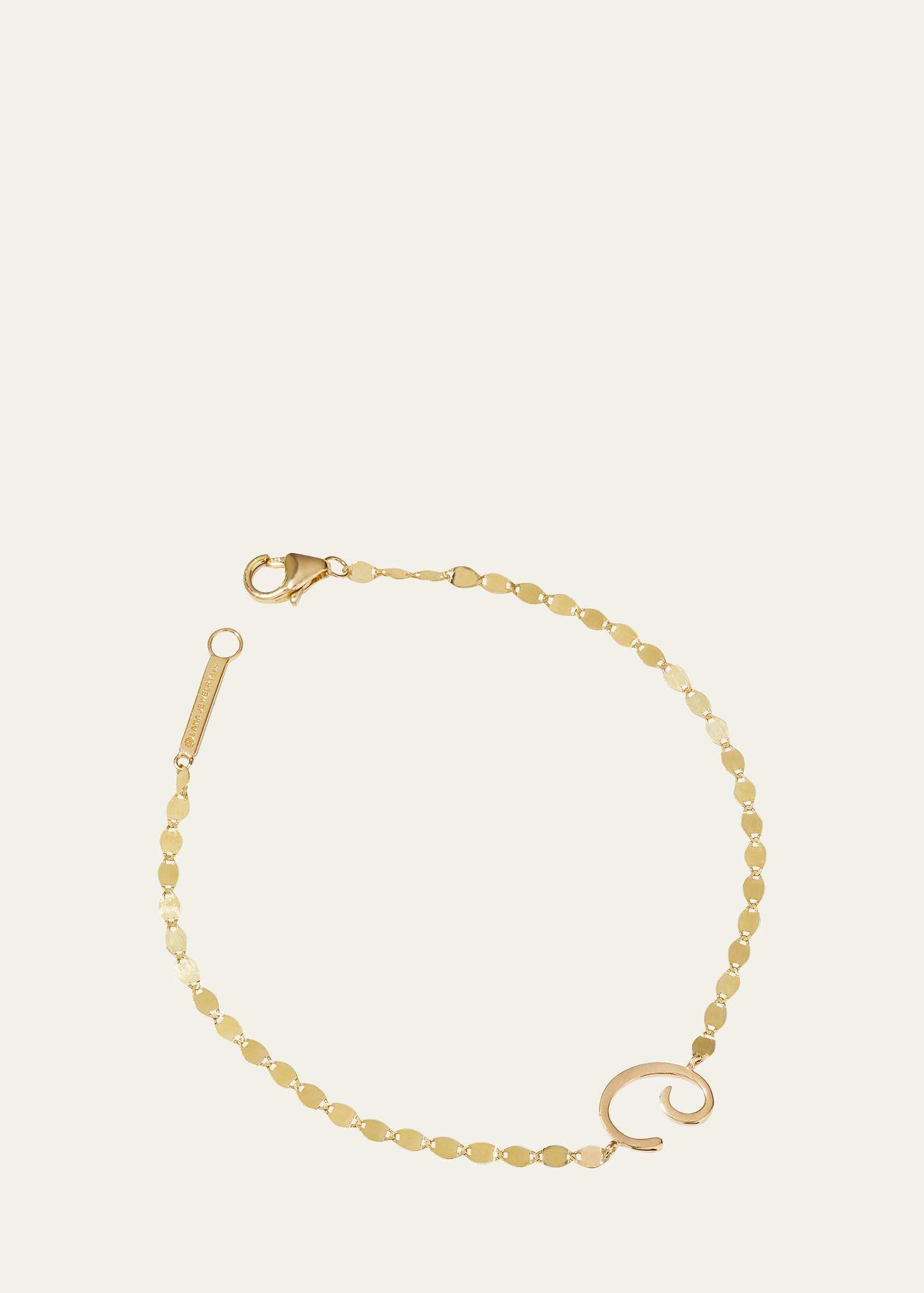 Lana Jewelry Micro Cursive Initial Bracelet