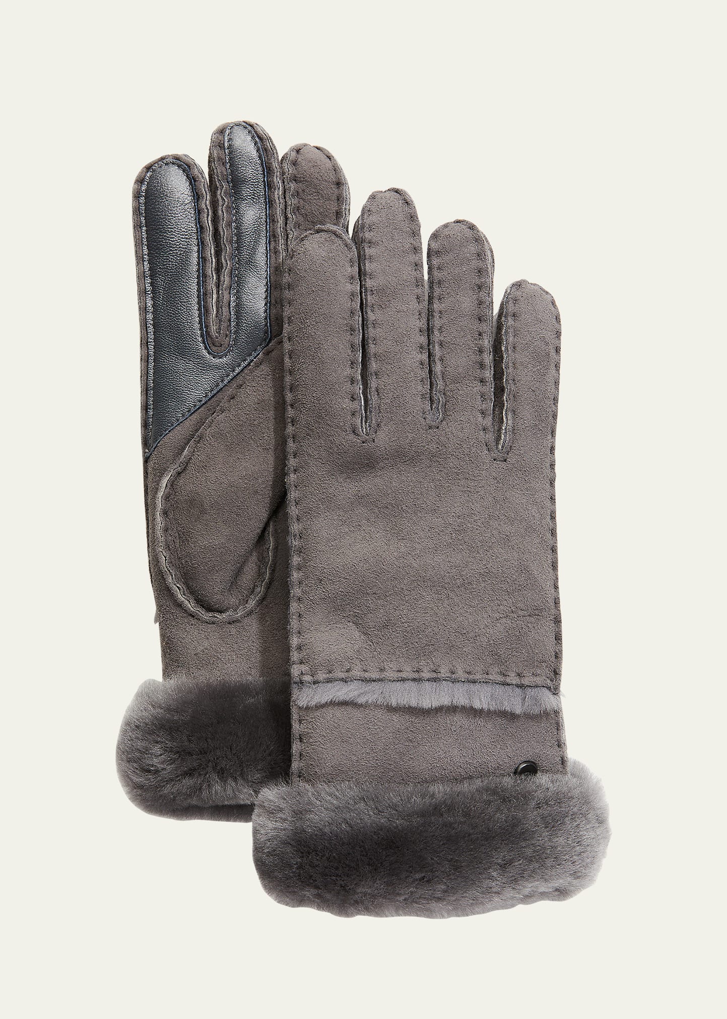 UGG cheapest Chestnut Seamed Touchscreen Shearling-Lined Gloves