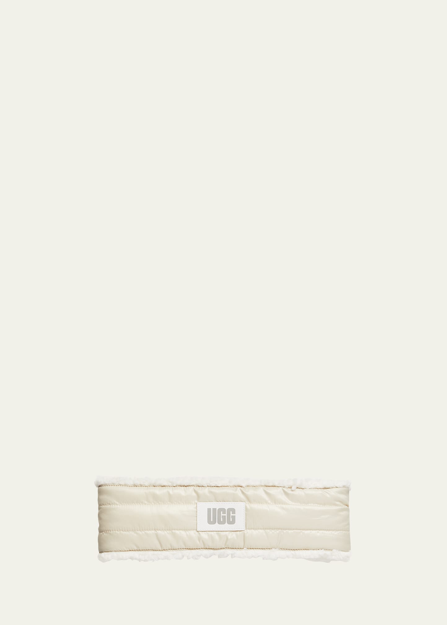 Ugg Quilted Logo Sherpa Headband In Ivory