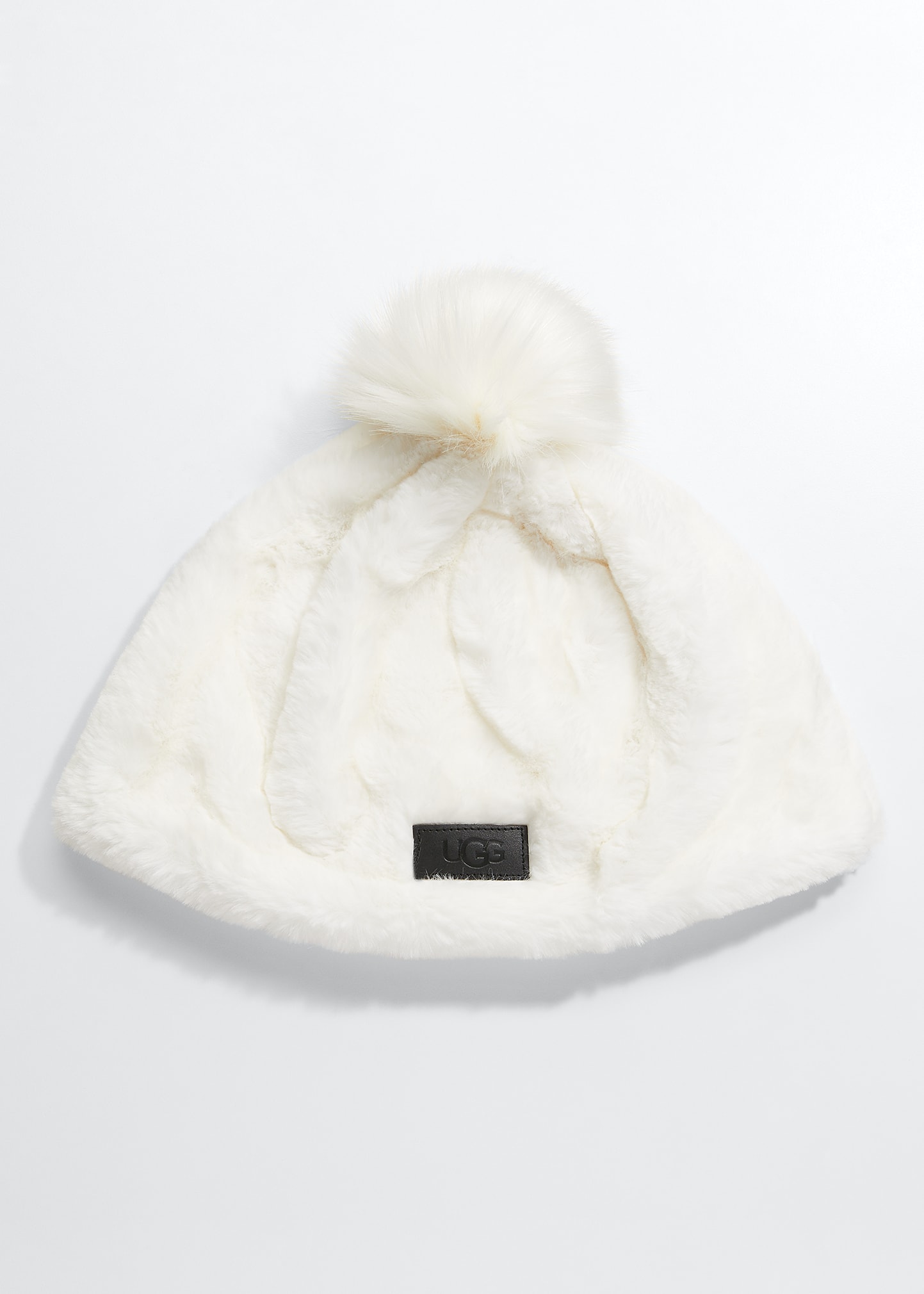 Ugg Faux-fur Beanie W/ Pompom In Ivory ModeSens