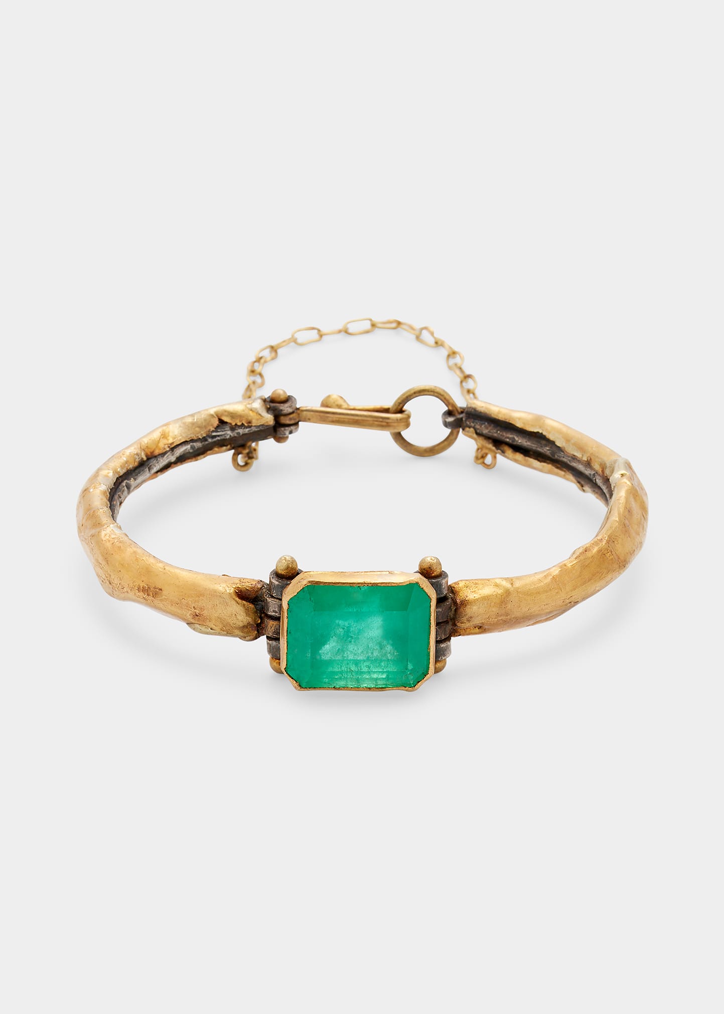 JUDY GEIB Colombian Emerald Bracelet in 22K Gold and Silver