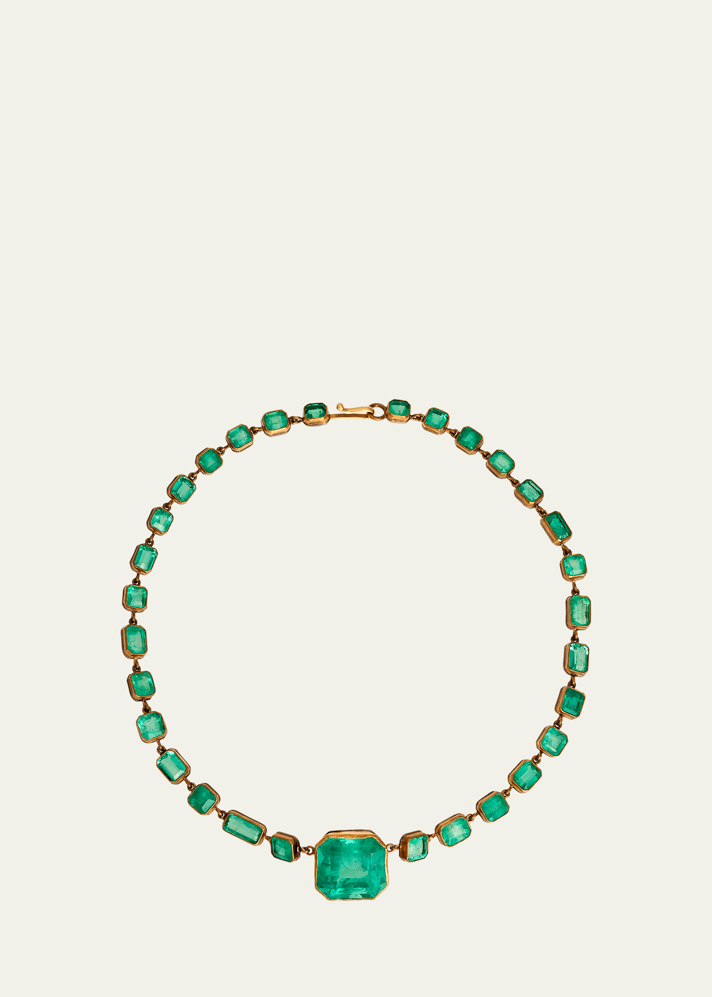 JUDY GEIB Colombian Emerald Short Riviere Necklace